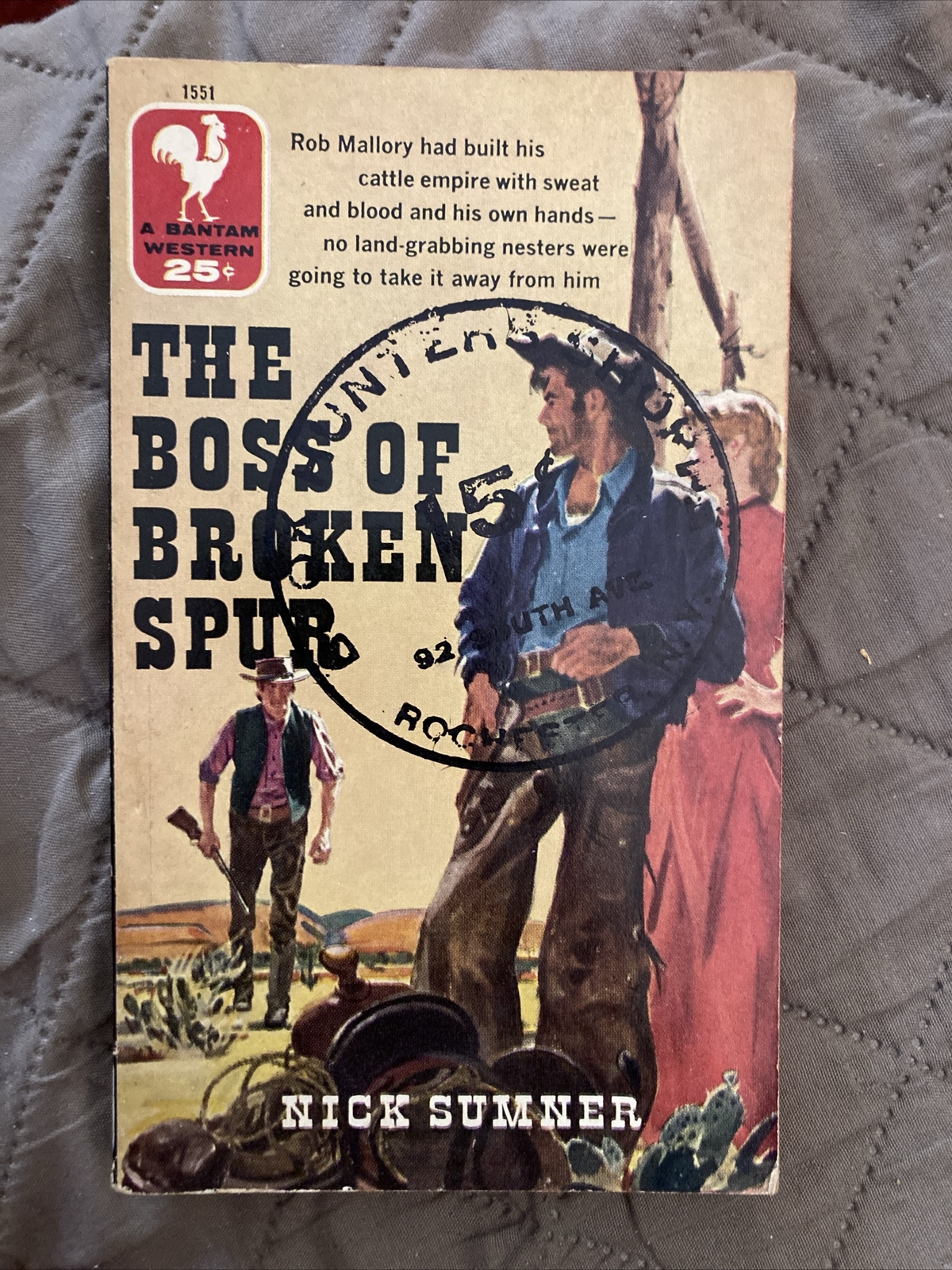 Western Vintage Pb, Boss Of Broken Spur, Sumner, Bantam 1551, 1pb 1957, stamp G+