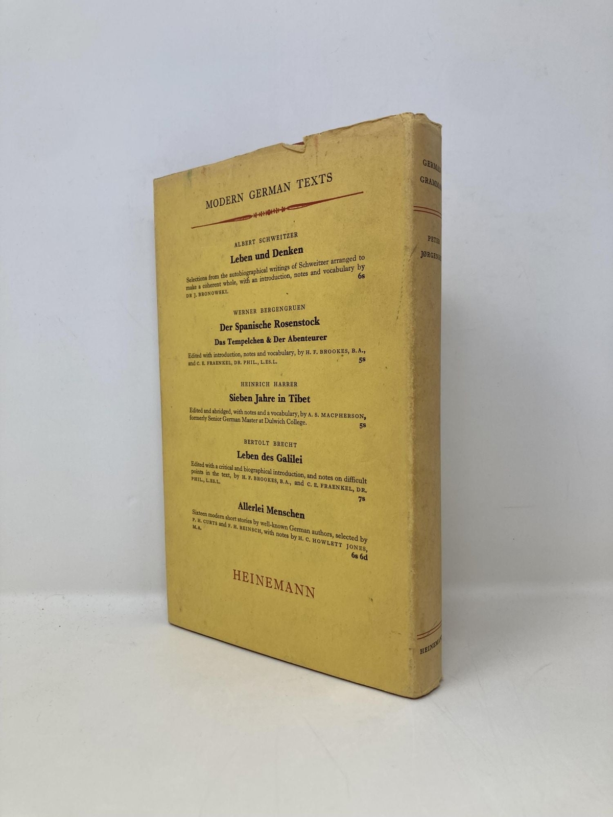 German Grammer I by Peter Jorgensen, Peter Kolisko First 1st Edition VG HC