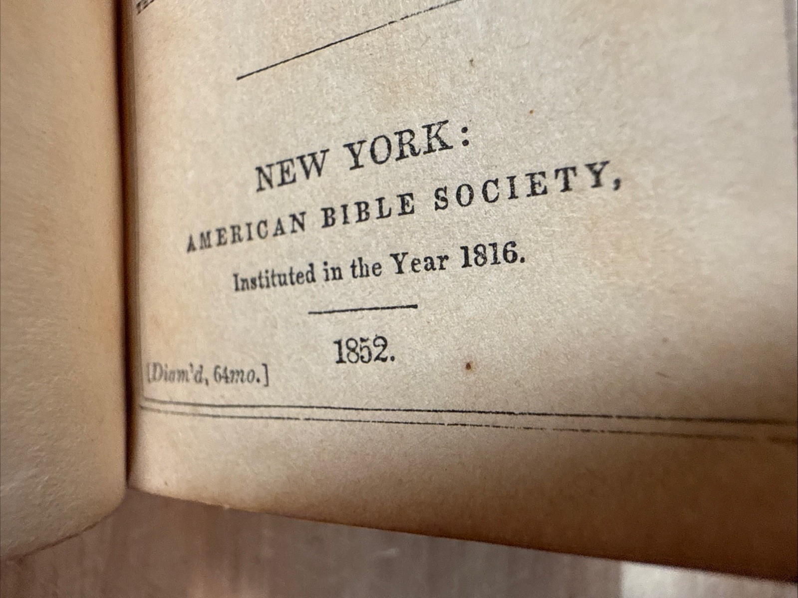 1852 NEW TESTAMENT pocket AMERICAN BIBLE SOCIETY leather PRE CIVIL WAR antique