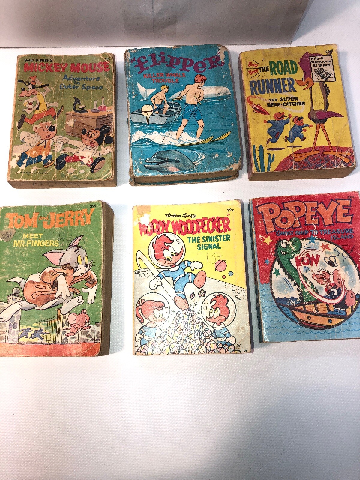 Vintage Lot of 6 A Big Little Book by Whitman 39 Cent Covers 1967 Popeye Flipper