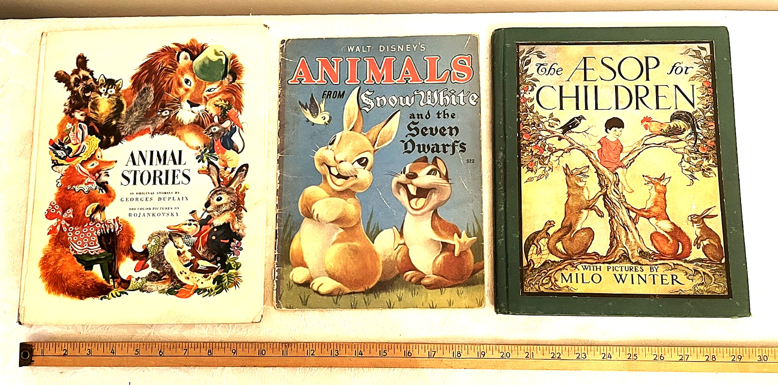 3 Vintage/Antique Animal Story Books for Children Large Format 1940’s