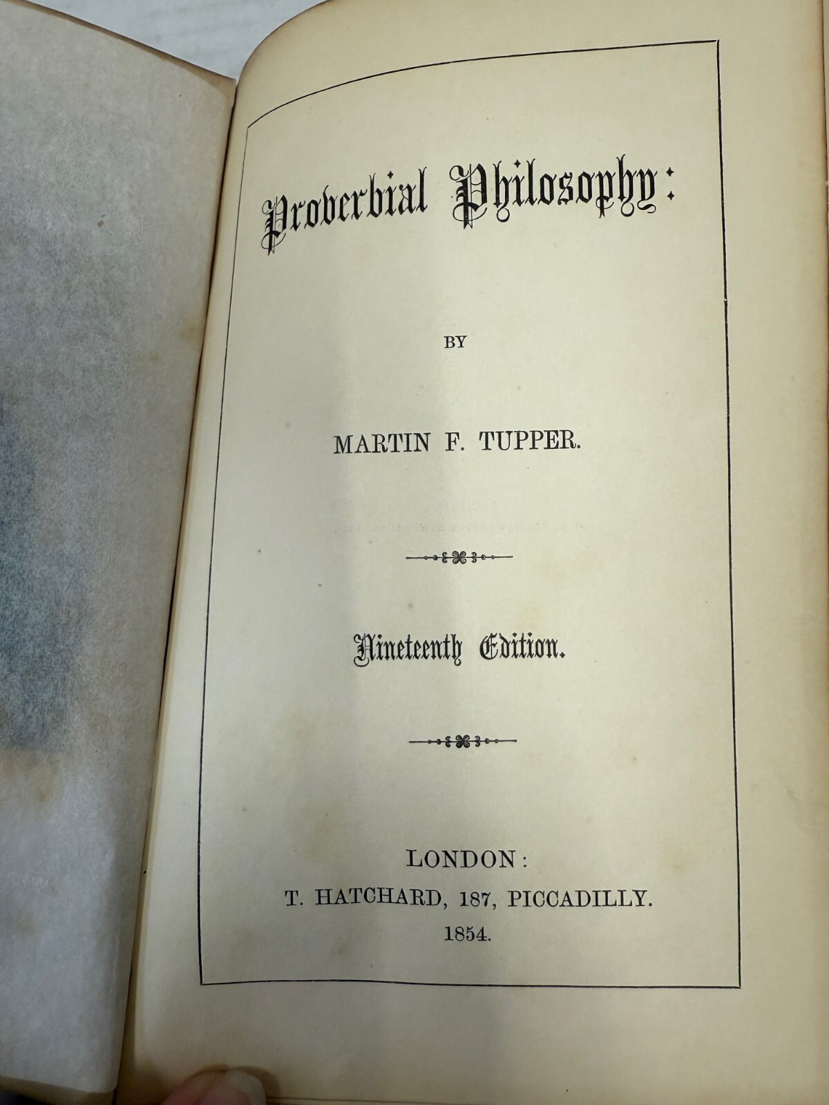 PROVERBIAL PHILOSOPHY, 1854