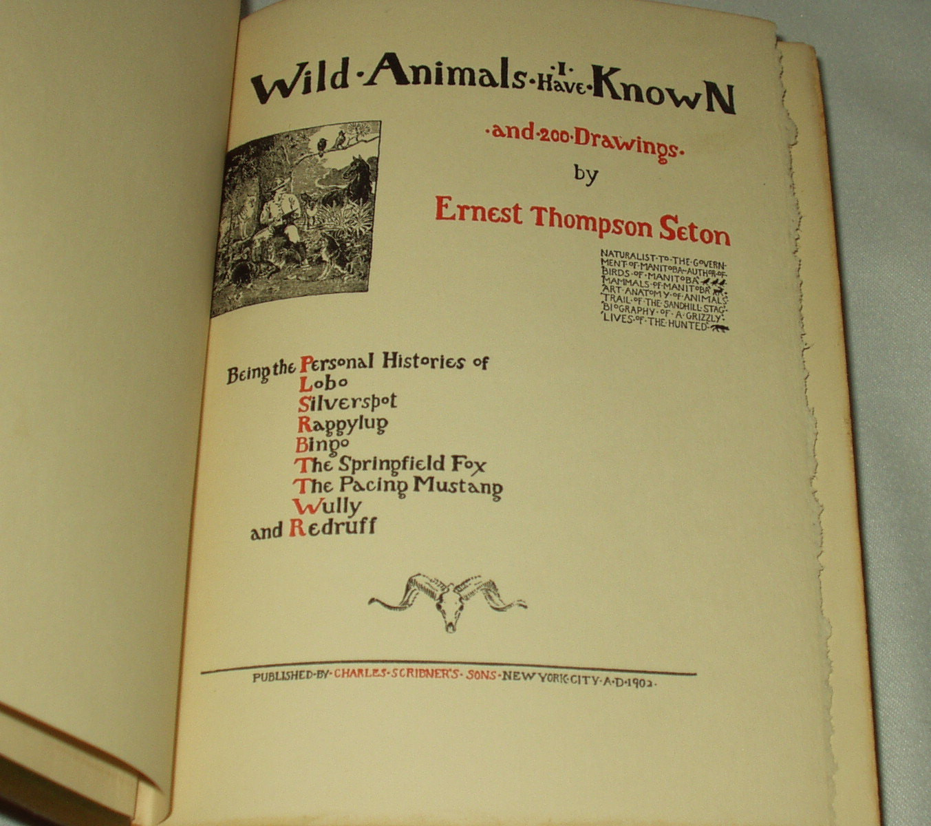 WILD ANIMALS I HAVE KNOWN 200 drawings Ernest Seton Thompson 1898,1902 edition