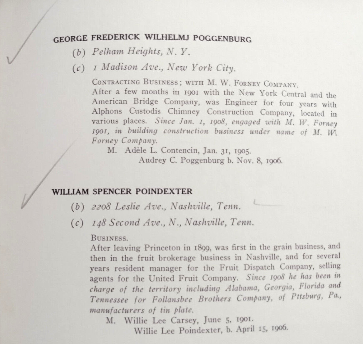 Antique Princeton Record & Directory Class of 1901, 10th Year Anniversary 1909