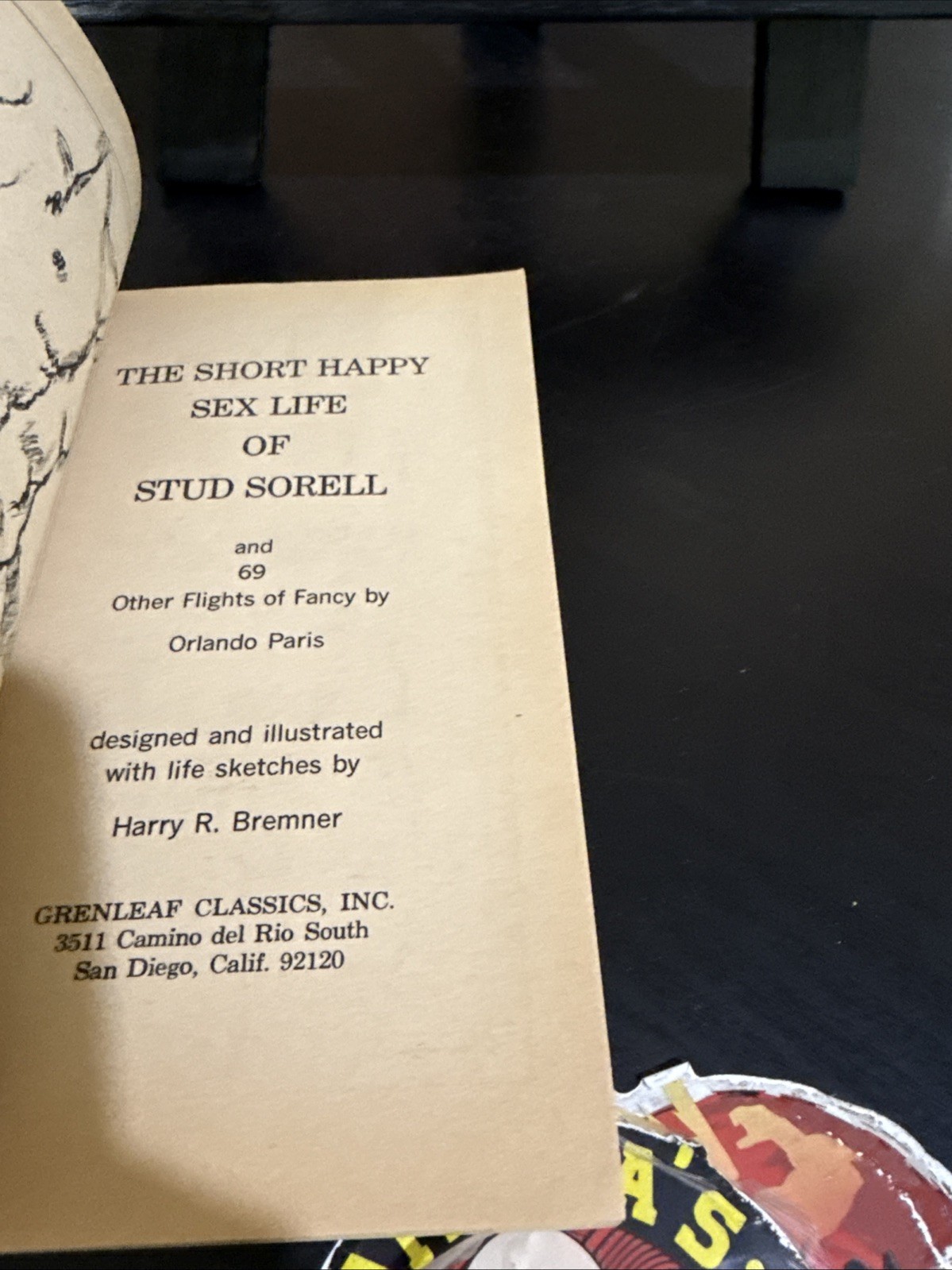 THE SHORT HAPPY SEX LIFE OF STUD SORELL by Orlando Paris Gay Poetry LGBTQ 1968