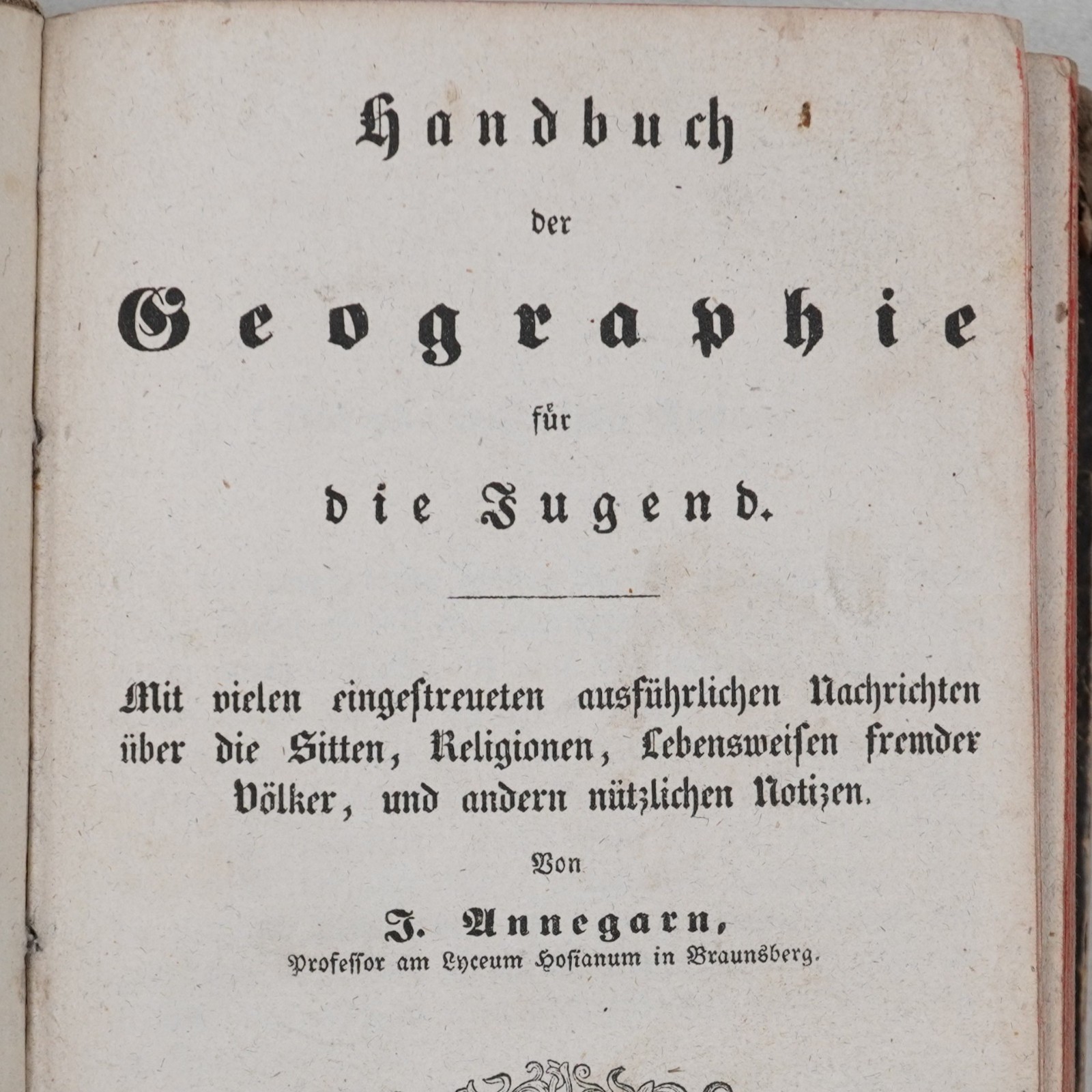 Handbook of Geography for Youth Joseph Annegarn 1843