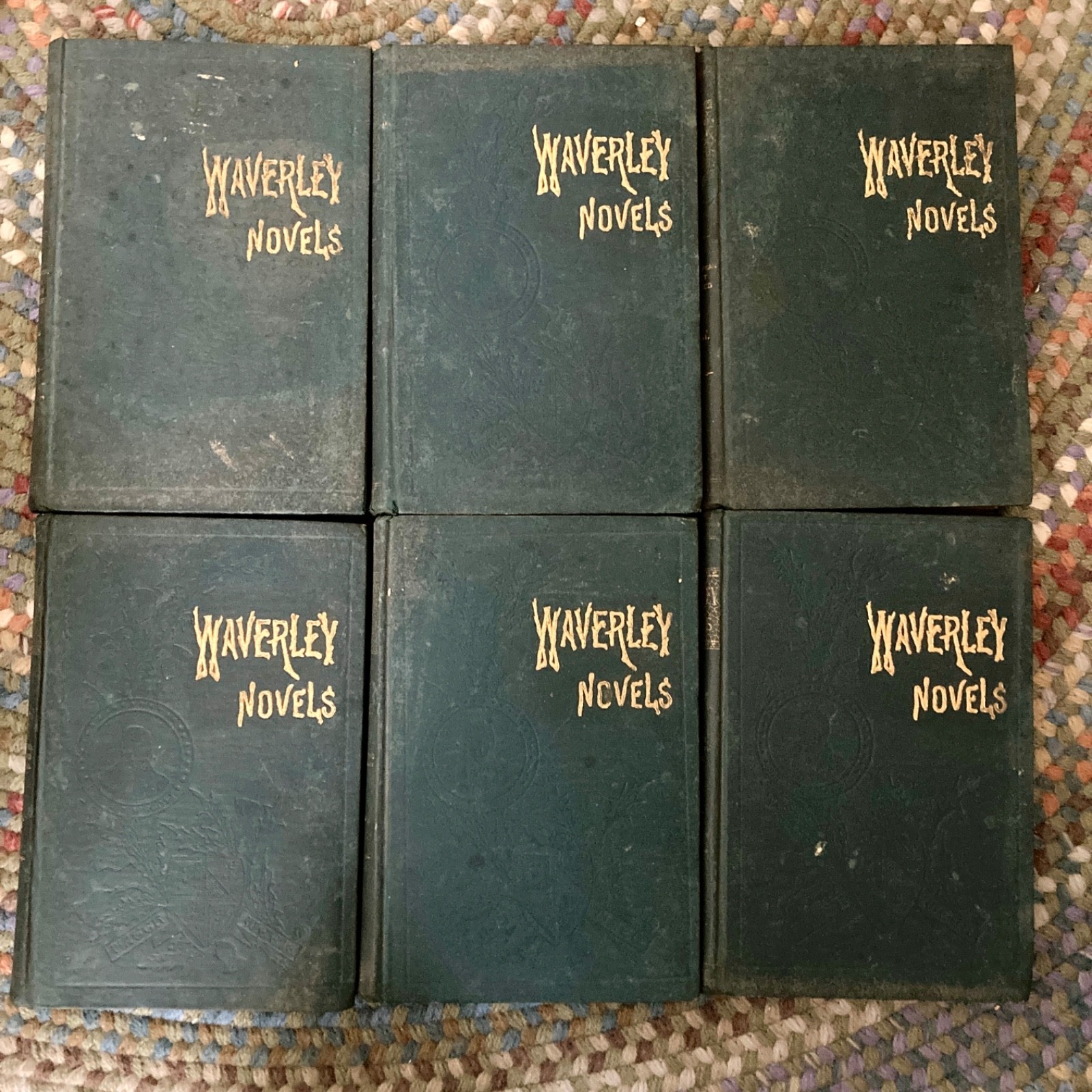 1880 Waverley Novels Sir Walter Scott SET Antique Books Lot ILLUSTRATED Ivanhoe