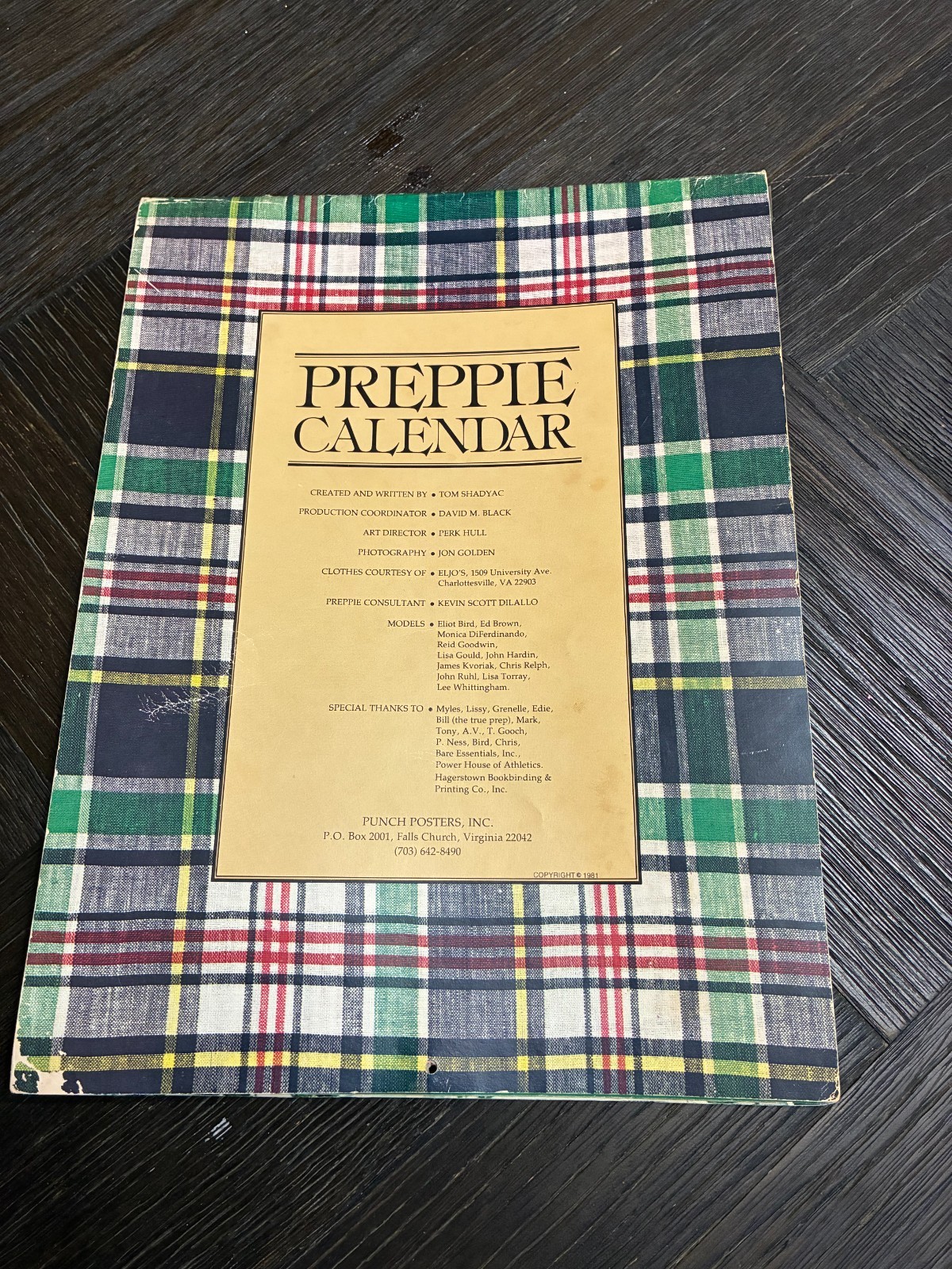 „Official Preppie Calendar „A Prep For All Seasons“ 1982 SHADYAC, Tom 16 months