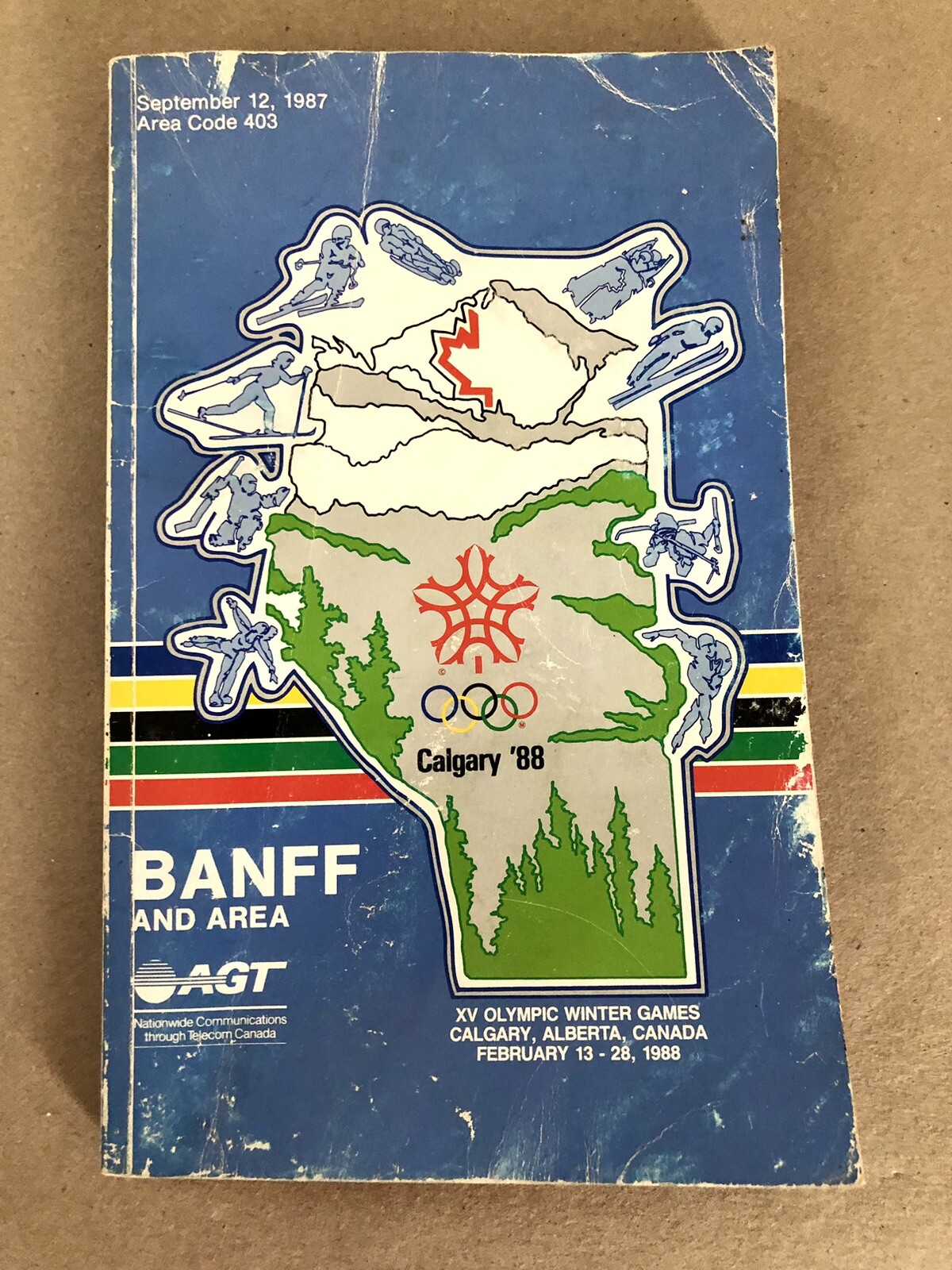 Banff & Area, Phone Book, AGT (Sept 12, 1987) Area Code 403, Olympic Games Cover