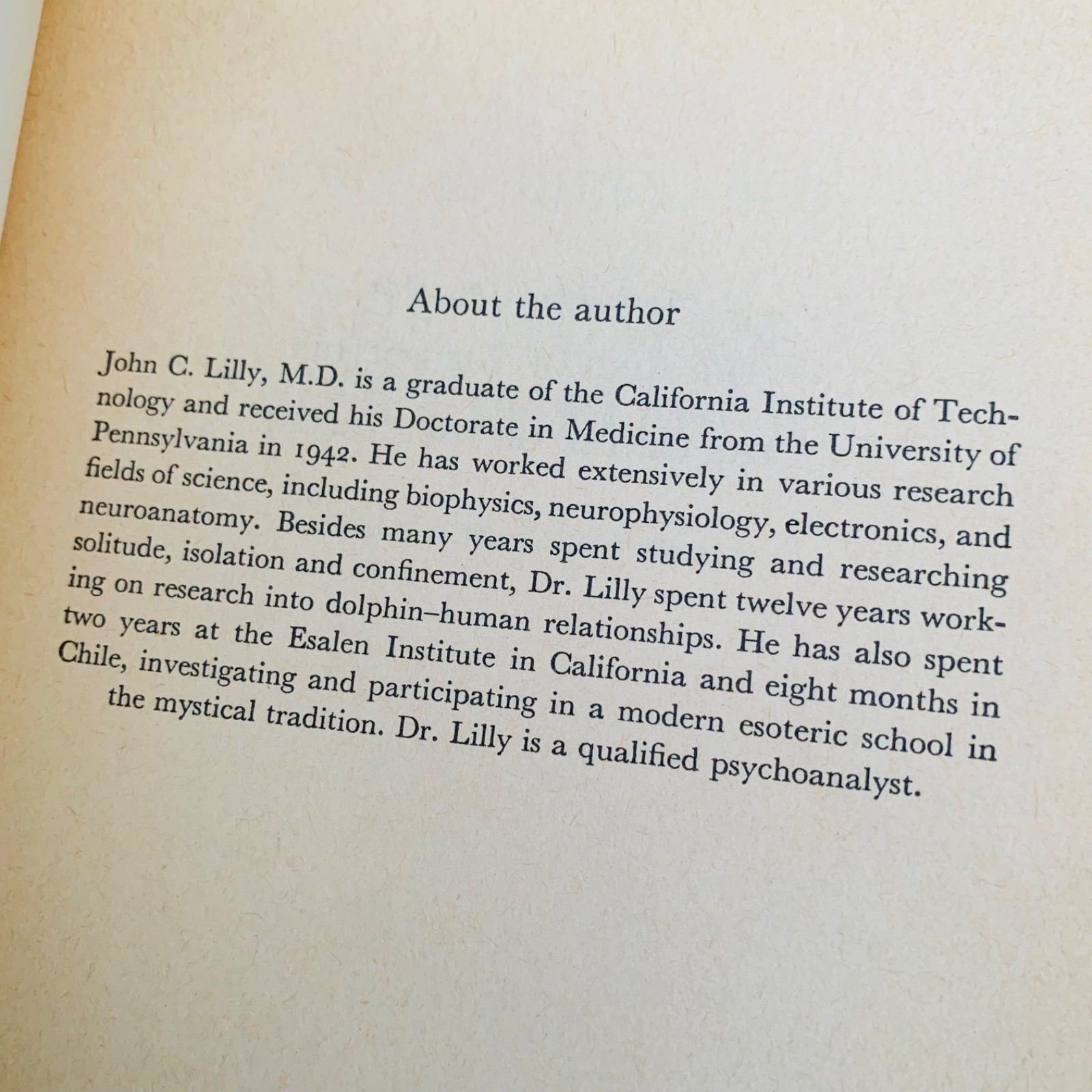 The Human Biocomputer by John C Lilly Abacus Books 1974 UK Edition VTG Softcover