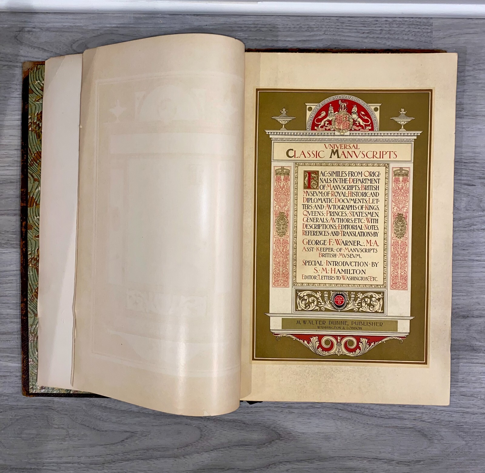 Universal Classic Manuscripts – M. Walter Dunne, 1901 – Rare Antique