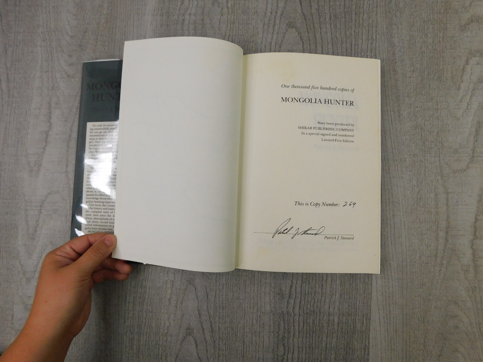 Mongolia Hunter Patrick J Stewart Ltd Signed 269/1500 HC DJ Big Game VTG Book