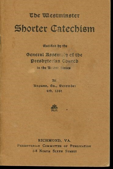 1861 Printing Westminster Shorter Catechism Augusta Georgia