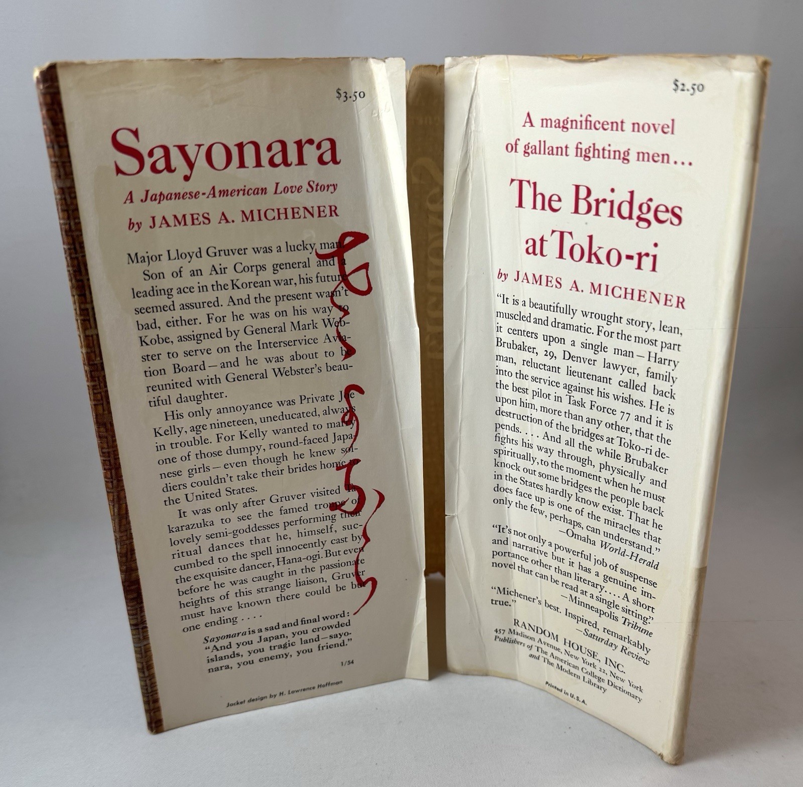 Sayonara-James A. Michener-SIGNED-Early Printing-3rd Printing w/Org DJ-VERY RARE