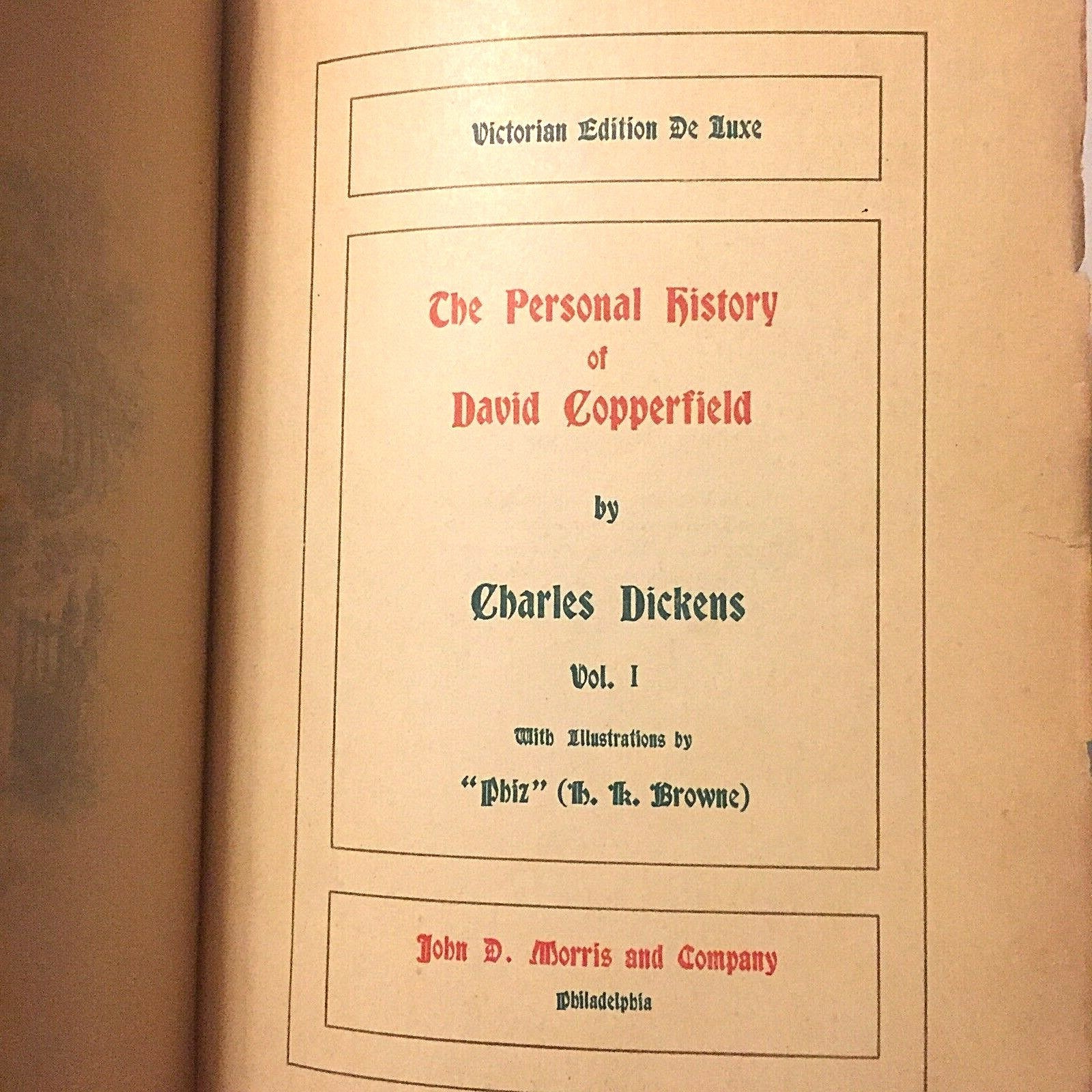 David Copperfield Dickens Victorian Edition Deluxe Illustrated Book Numbered Old