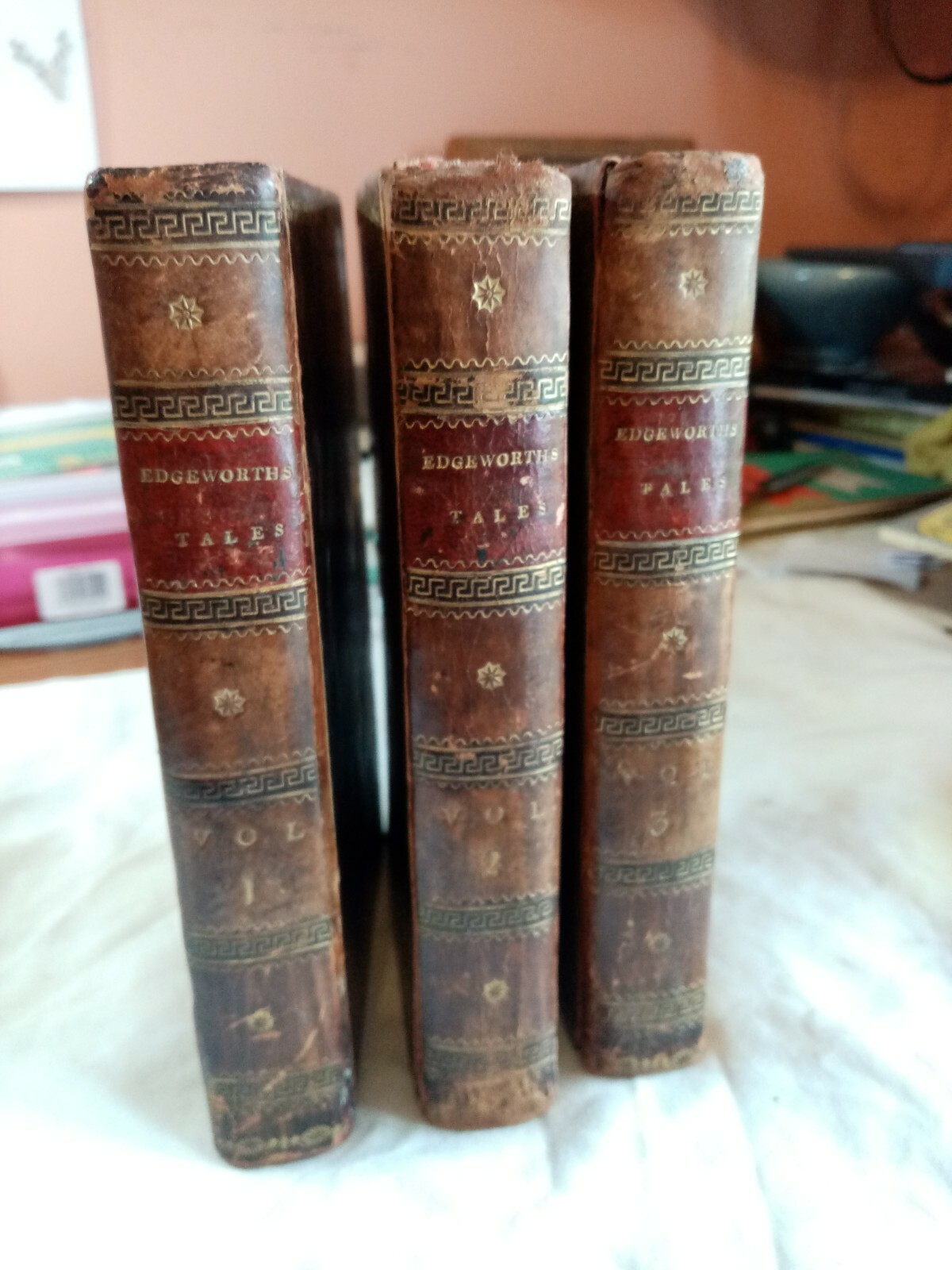 tales of fashionable life by miss edgeworth,1809,3rd edition 3 vols,leather