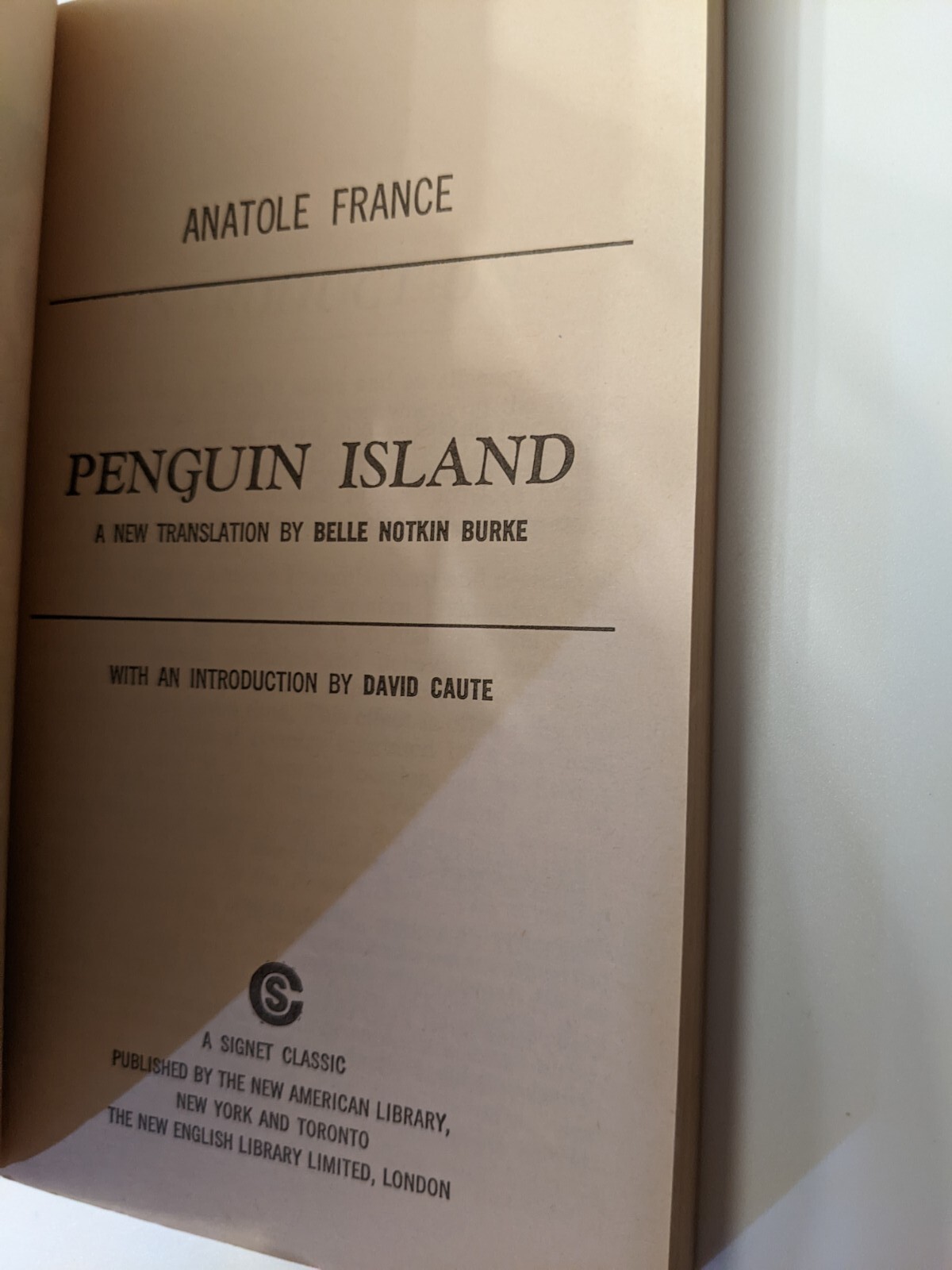 Anatole France PENGUIN ISLAND Signet Classics 1st printing 1968
