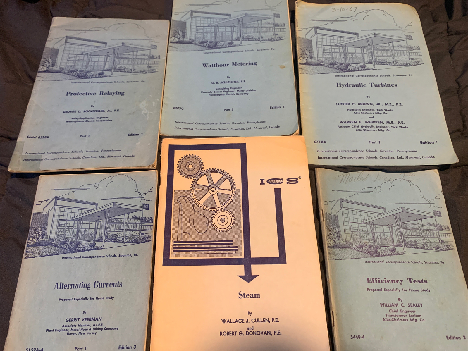 Lot of 6 ICS International Correspondence Schools Books Steam Currents Turbines