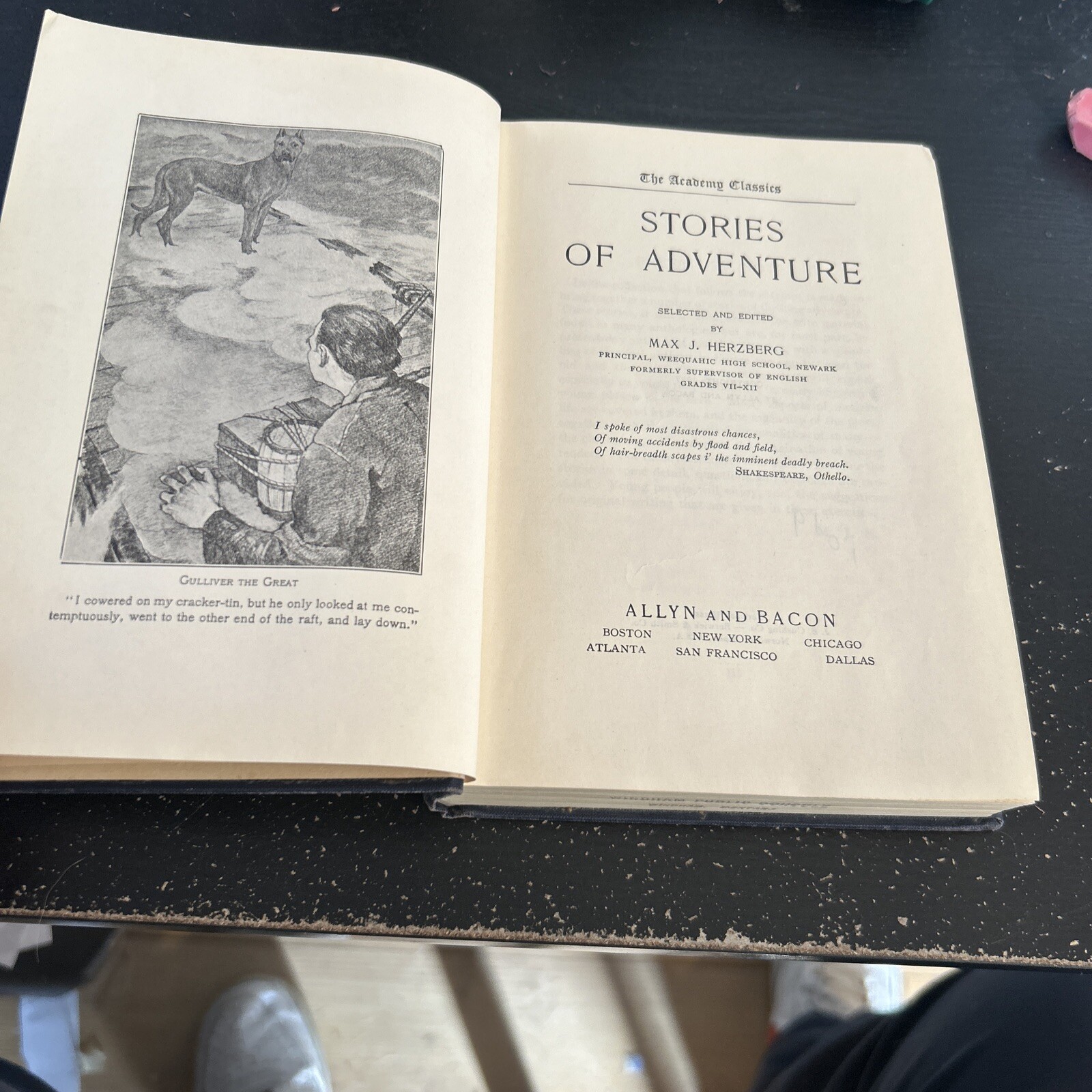 Stories Of Adventure by Max J Herzberg, 1927 Hc Academy Classics