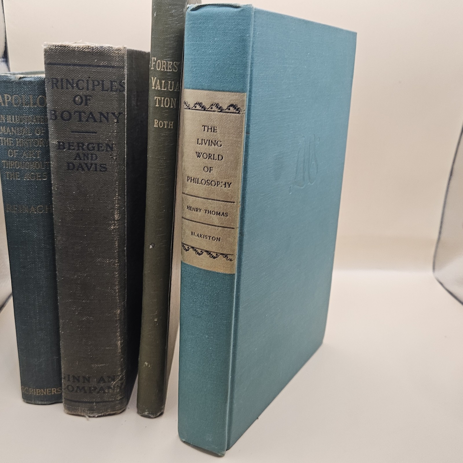 Nice Lot Of 10 Vintage Textbooks Green Cloth Hardcovers Botany Geography