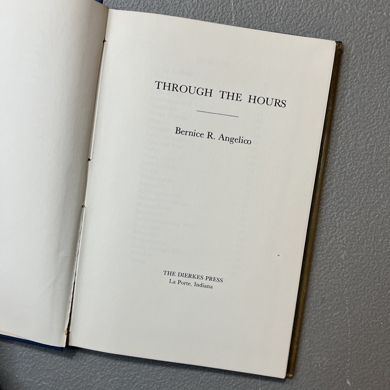 Through the Hours SIGNED Bernice Randall Angelico Poetry 1964 Washington DC