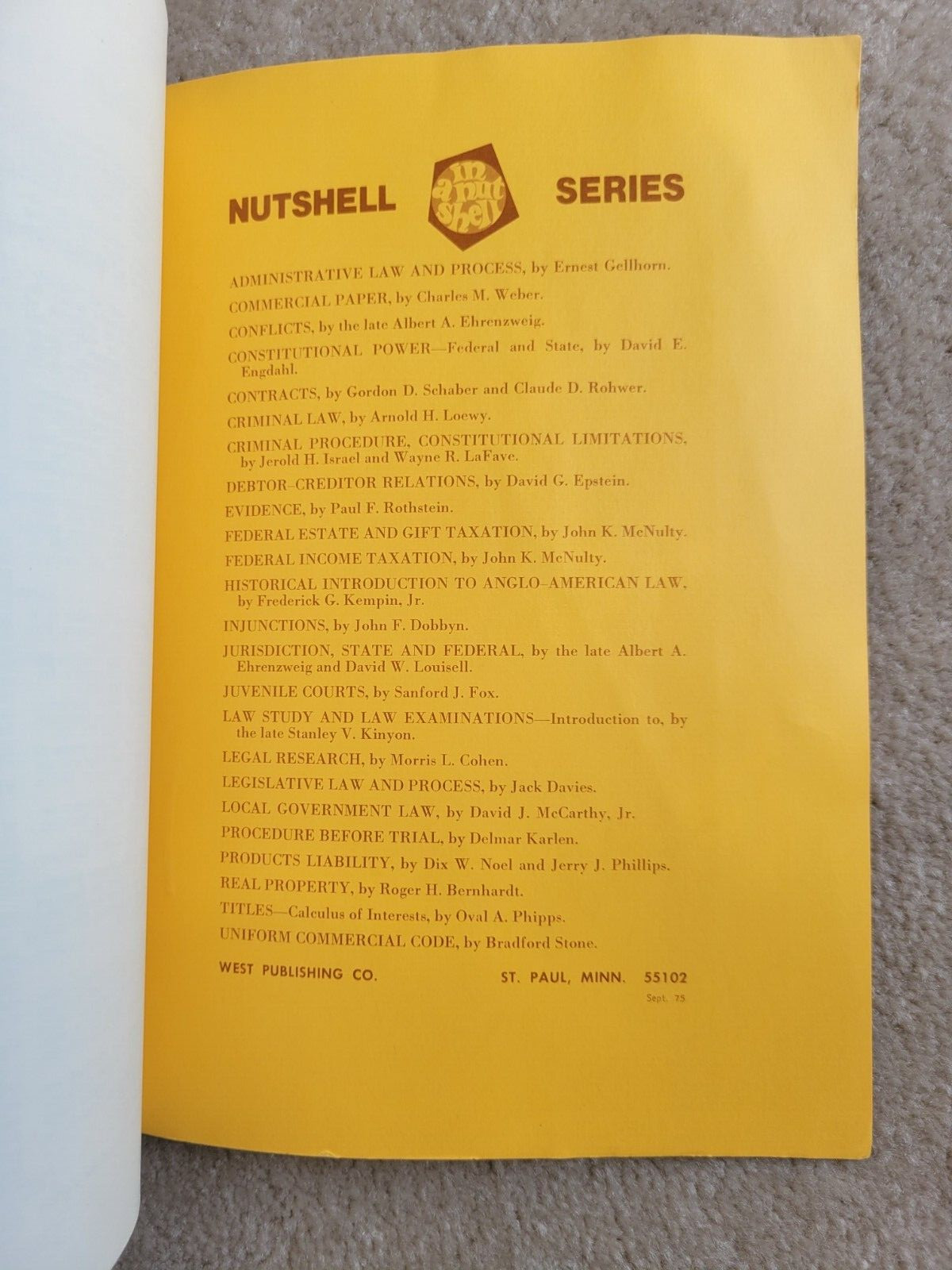 West Publishing Co. – SAMPLE PAGES ILLUSTRATING ORGANIZATION Revised 1st Edition