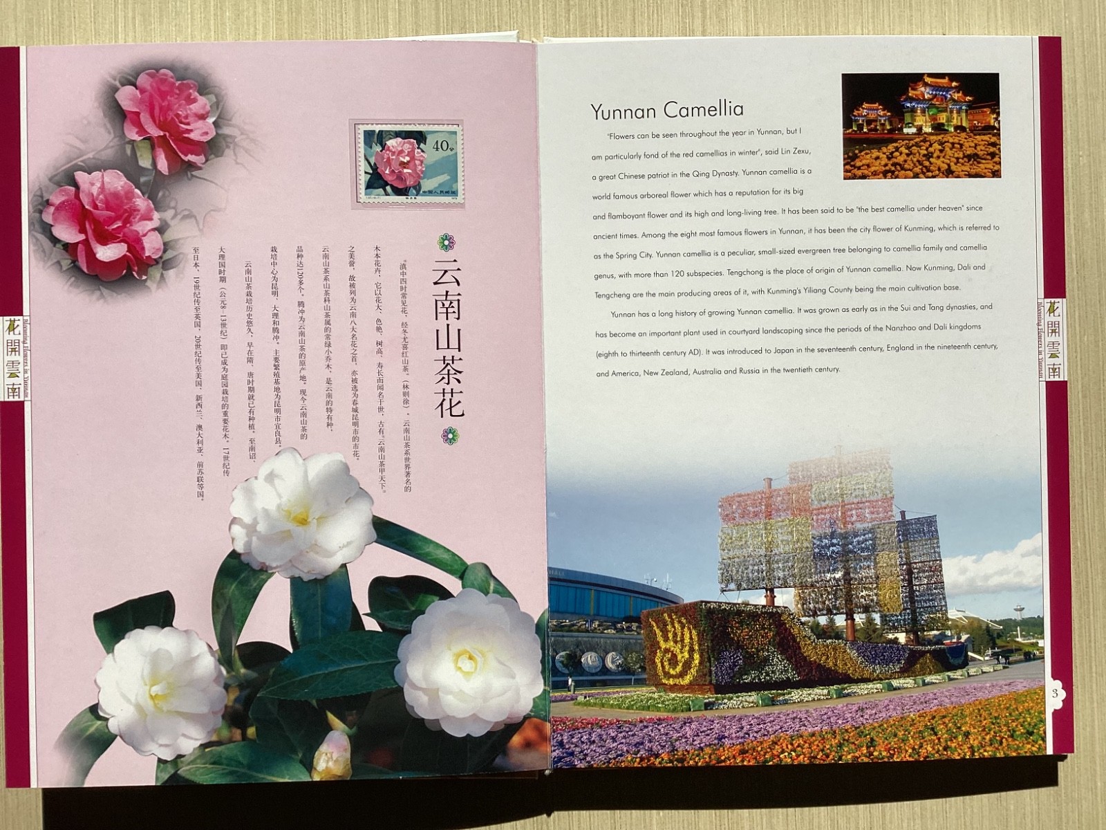 Blooming Flowers in Yunnan with MNH stamps China camellias etc in clamshell box