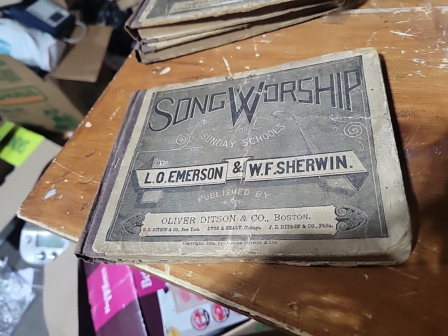 Antique Song Workship Book 1884 Emerson And Sherwin Church History Oliver Ditson
