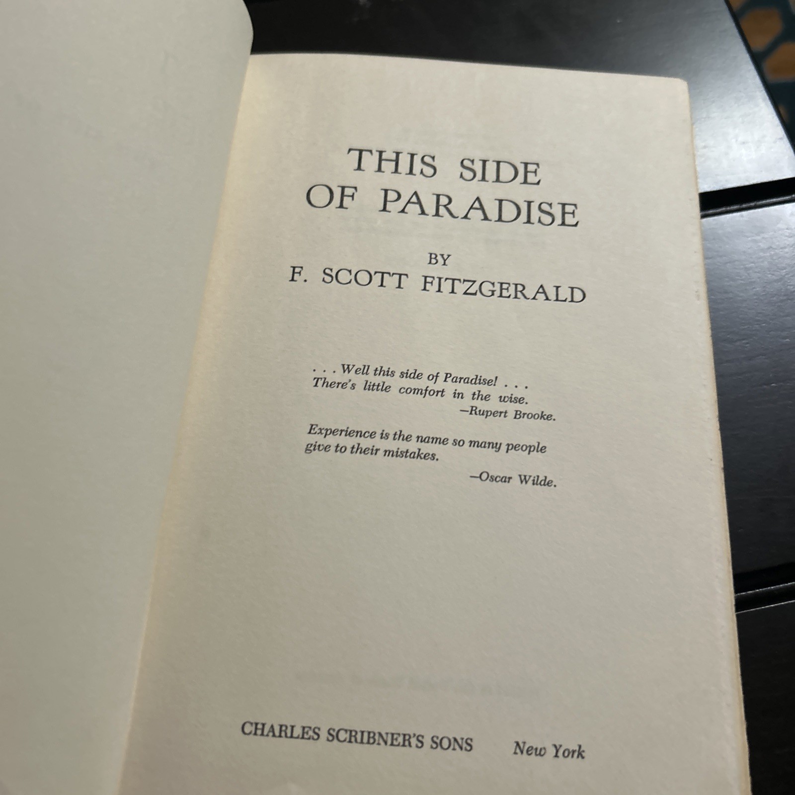 1948 F. SCOTT FITZGERALD THIS SIDE OF PARADISE SCRIBNERS HARDCOVER EXC B1096