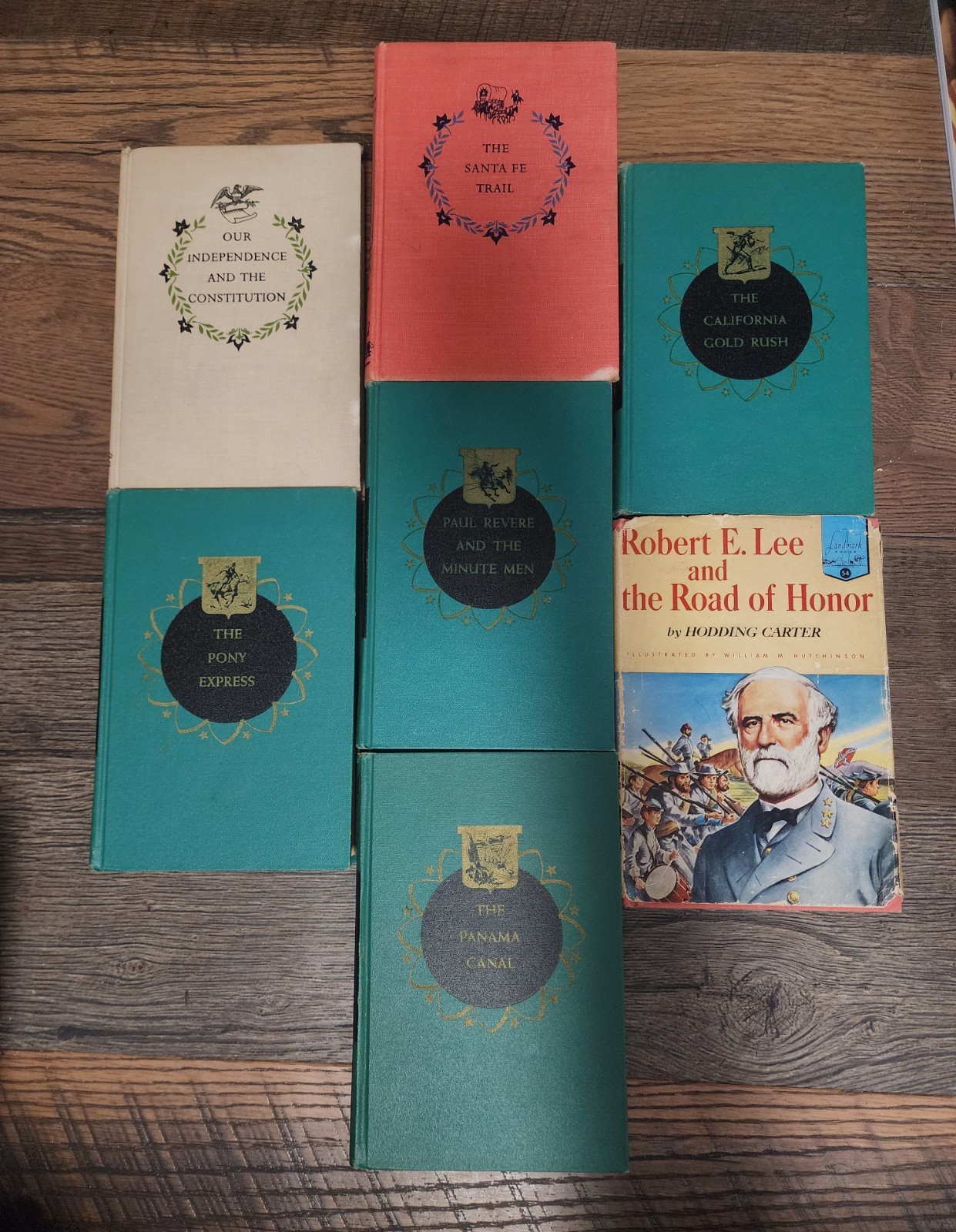 Landmark Books lot of 7 Lee Pony Express Panama Canal Sant Fee Gold Constitution