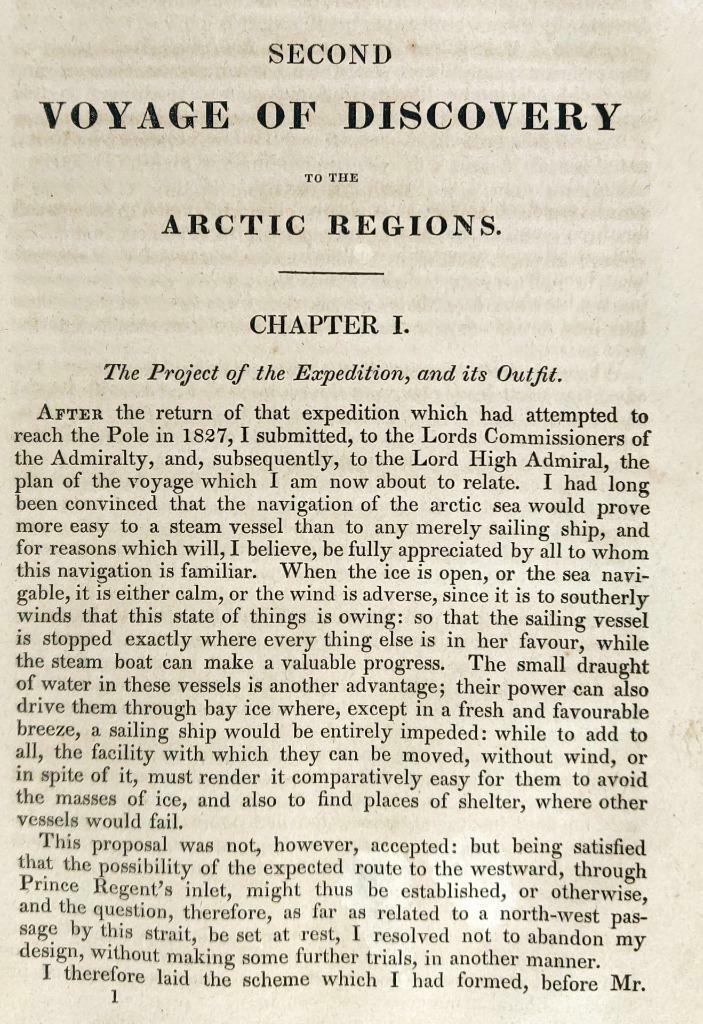 John Ross 1st US Ed Narrative Of A 2nd Voyage In Search Of North-West Passage