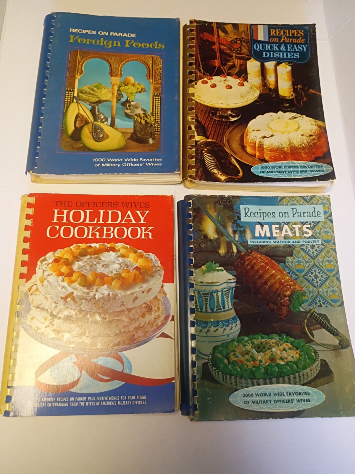 Vintage Recipes on Parade Cookbook Lot of 4 Spiral Bound Meats Holiday Quick