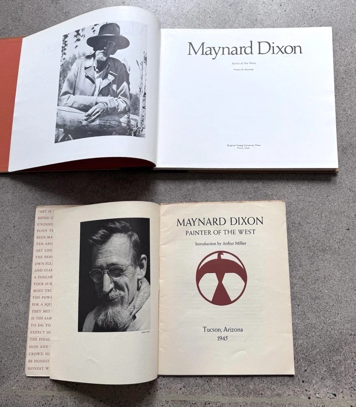 Maynard Dixon Artist of the West 1974 Limited Ed. + 1945 Painter of the West