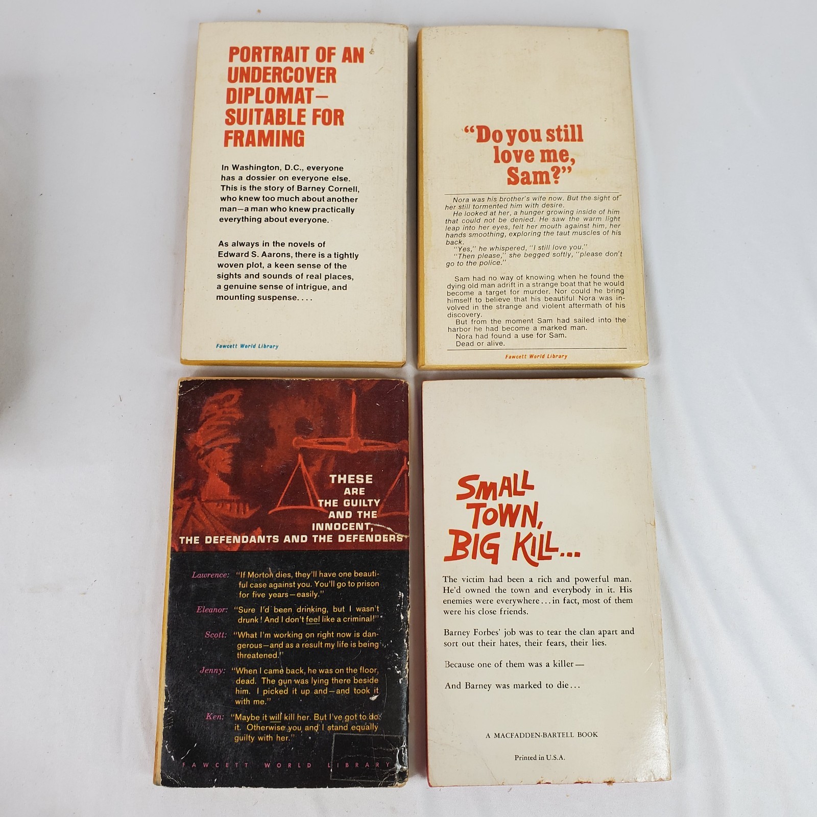 Lot of 9 Edward S Aarons Paperback Books Vintage 1970s Suspense Thriller Mystery