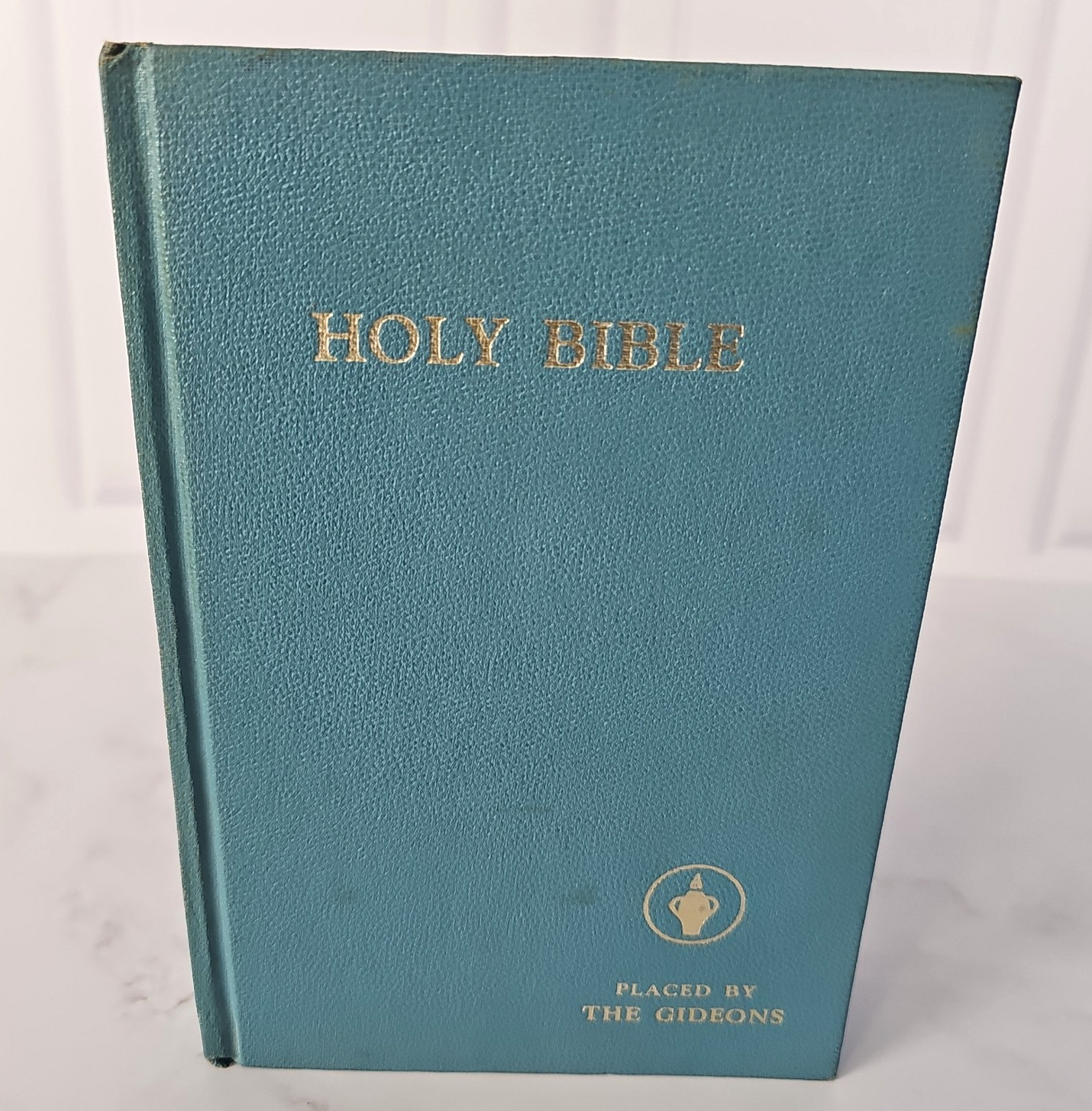 Holy Bible Placed By Gideons Authorized King James 1969 Blue Pebbled Hardcover