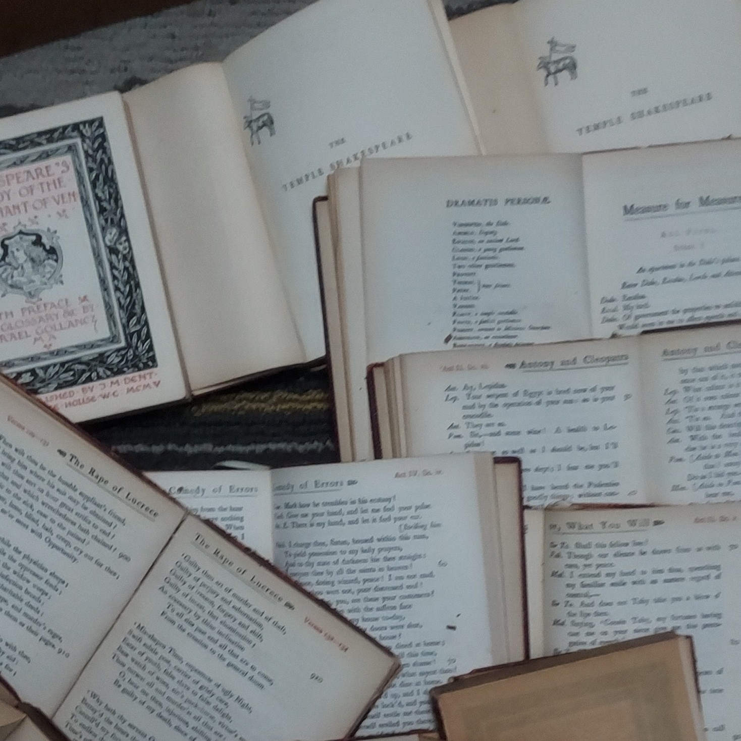 1894-1908 11 Vol SET William Shakespeare Temple Vintage leathercover J.M.Dent