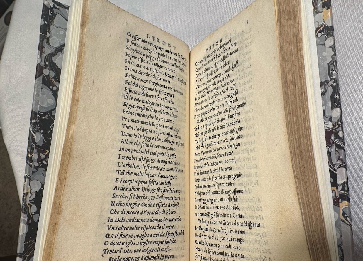 1540 POST-INCUNABLE – Eneide di Vergilio (Aeneid of Virgil) FINE LEATHER Venice