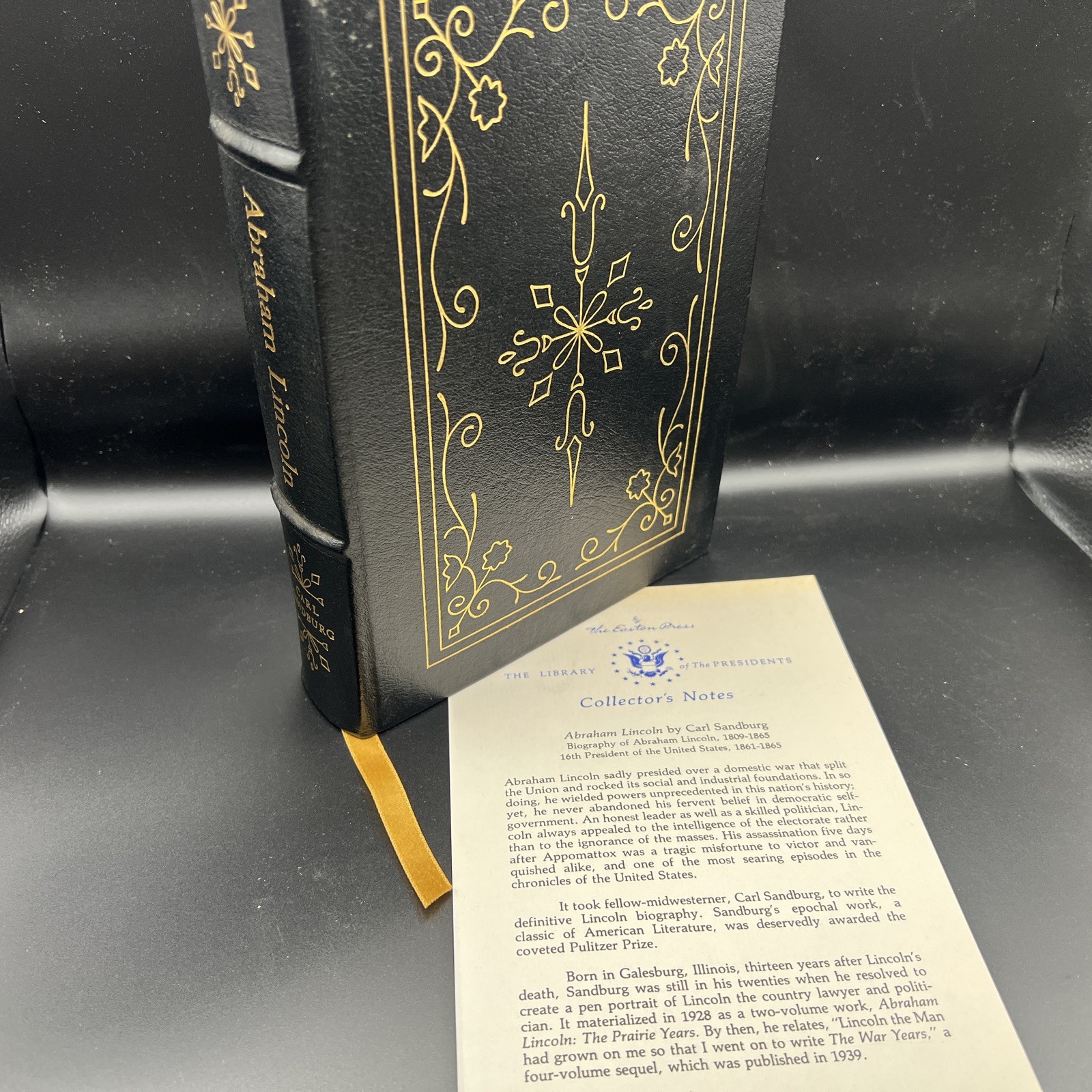 ABRAHAM LINCOLN The Prairie & War Years Carl Sandburg Easton Press Leather 1984