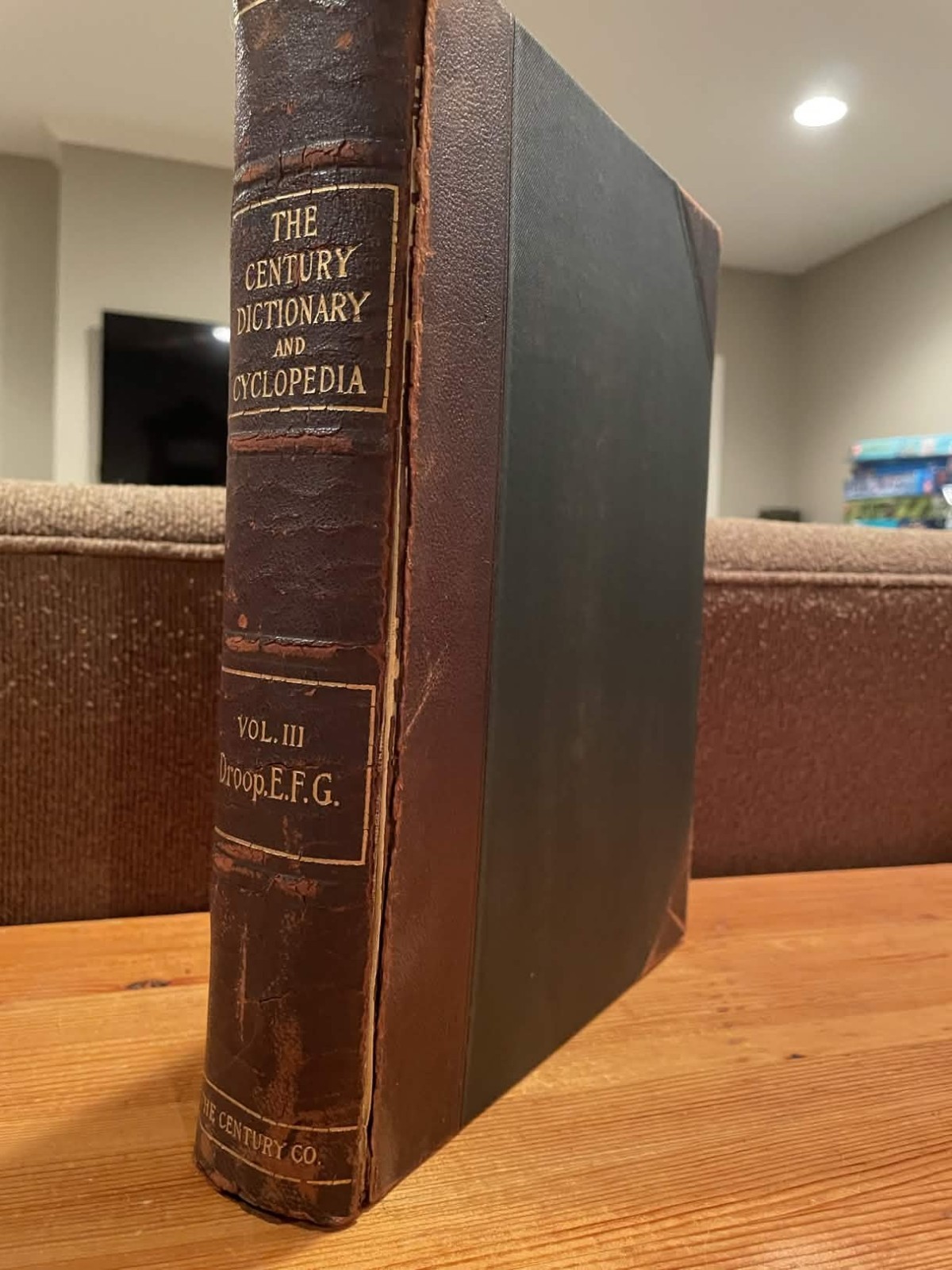 Century Dictionary And Cyclopedia Volume 3 (Droop E.F.G) Antique 1904 Leather
