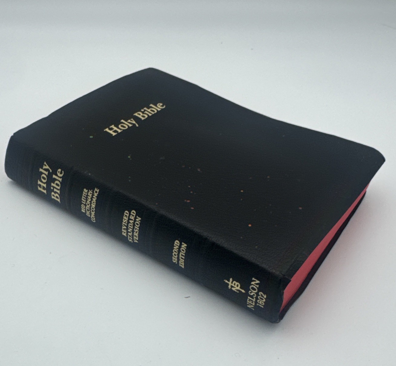 RSV-Revised Standard Version Bible Black Leather Nelson 1972 RED LETTER EDITION