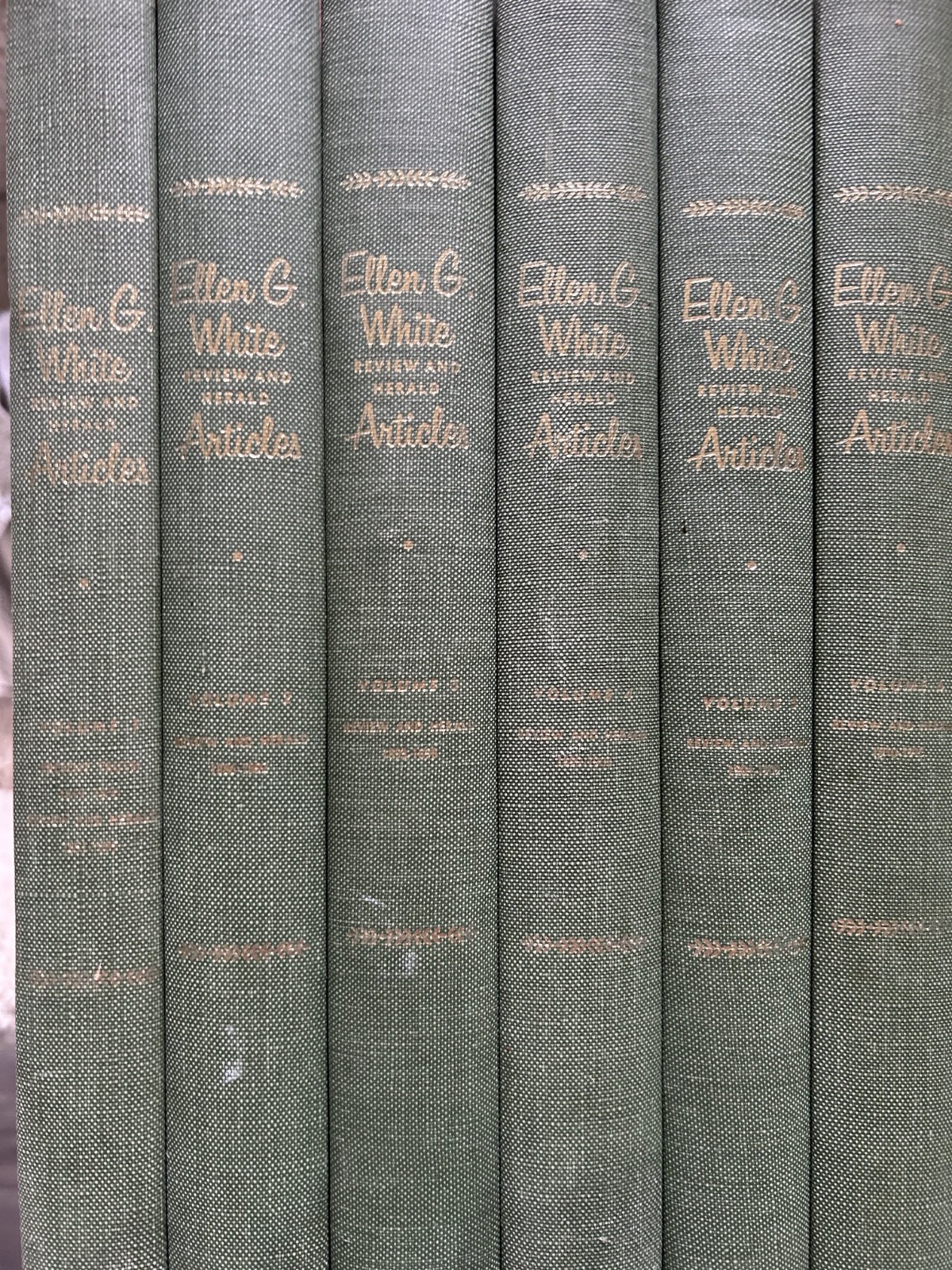 COMPLETE SET Ellen G White Present Truth & Review and Herald Articles Vols 1-6