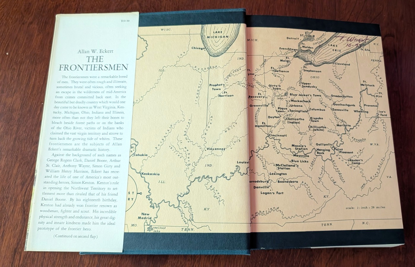 The Frontiersmen Allan Eckert Hardcover 1st Ed. 3rd Printing 1967 AUTOGRAPH