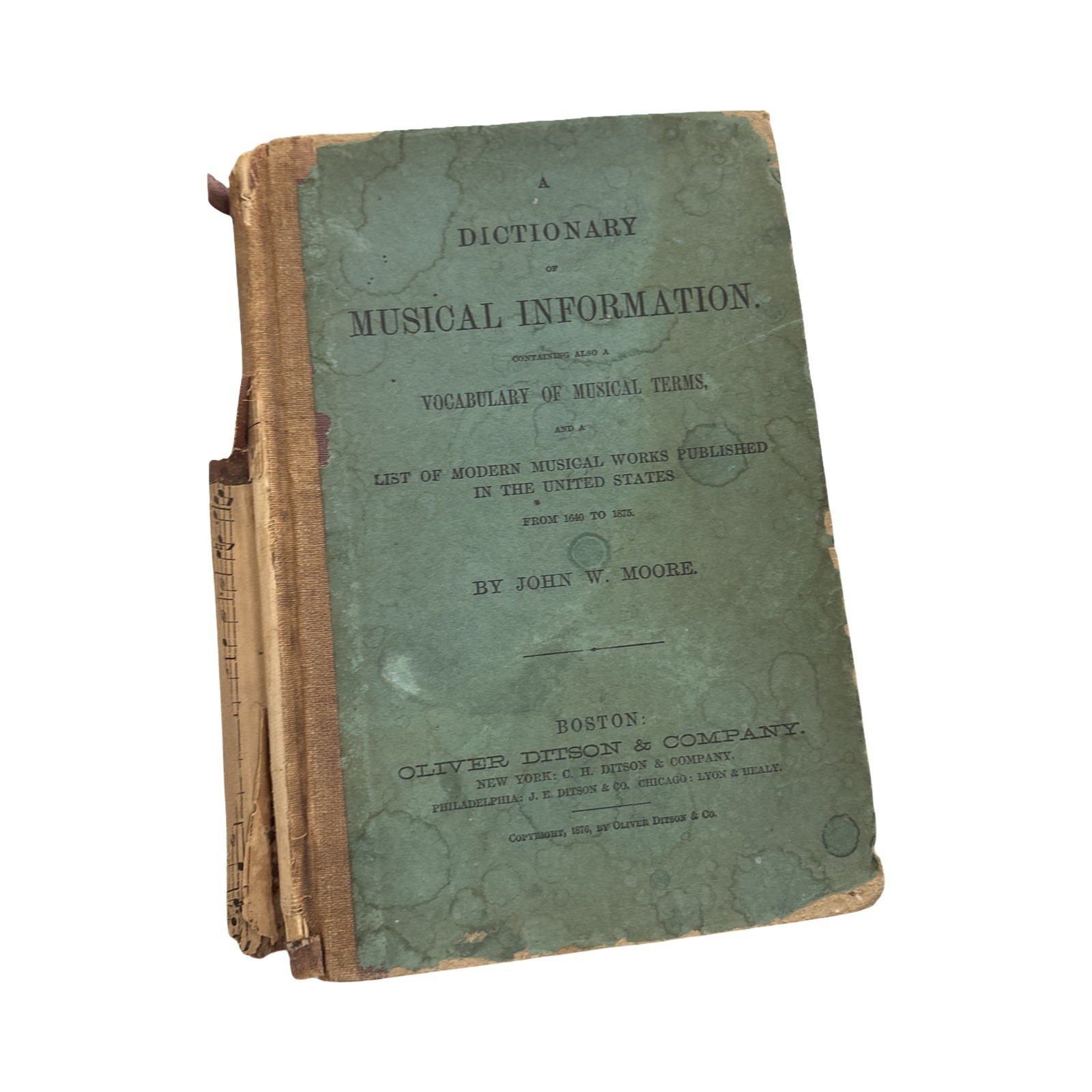 A Dictionary Of Musical Information John W Moore Oliver Ditson & Company 1876
