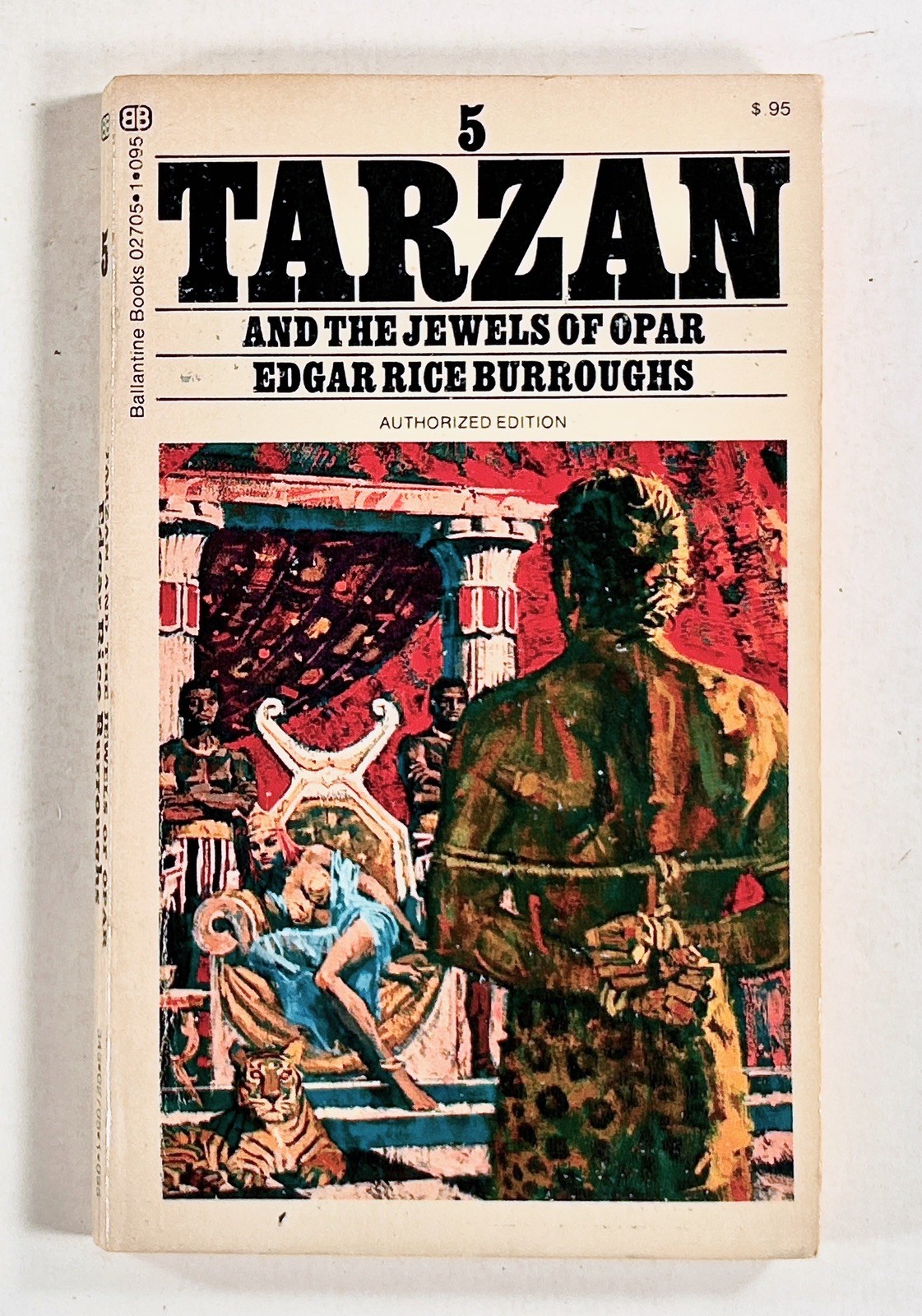 1972 Edgar Rice Burroughs TARZAN & THE JEWELS OF OPAR adventure novel Ballantine