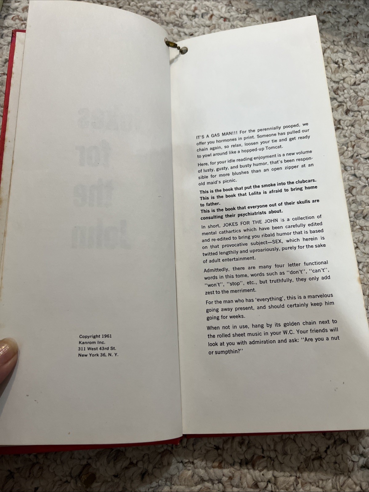 1961 Jokes for the John Vintage Adult Humor Cartoons & Stories Jokes Potty