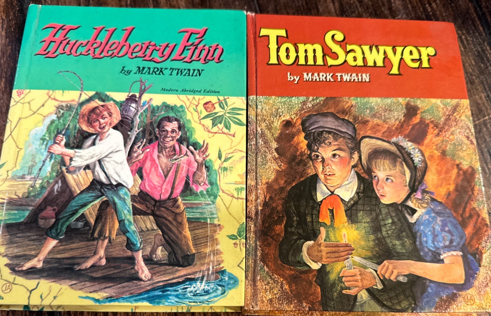1955 Whitmans Classics Set Books Tom Sawyer, Huckleberry Finn, Abridged Editions