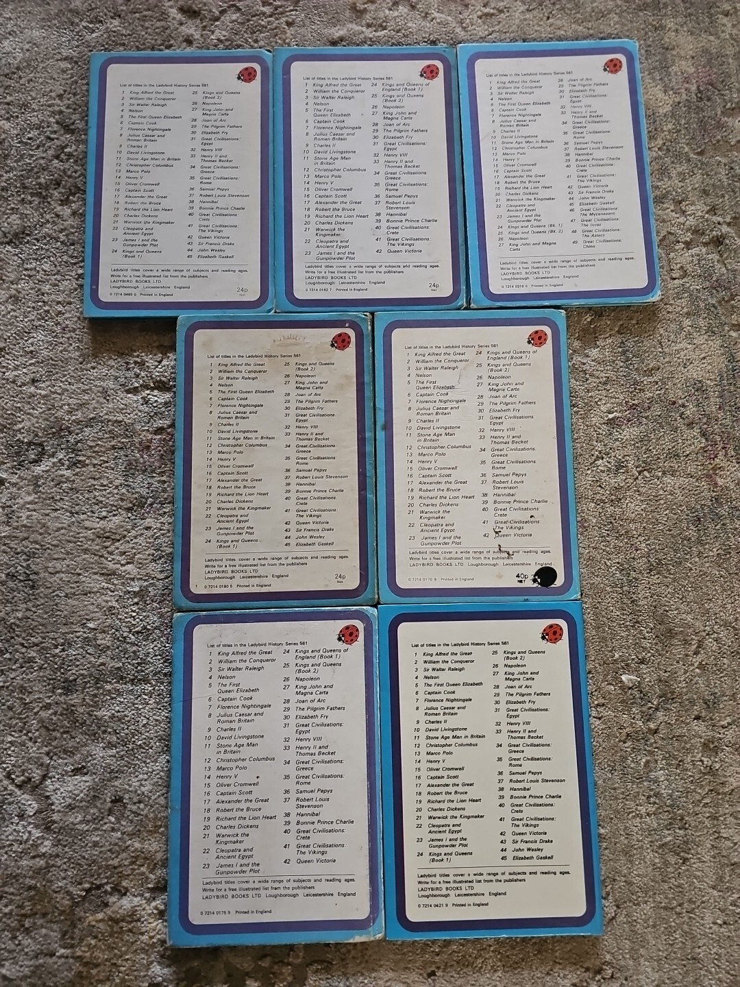 7 Vintage Ladybird Books Series 561 Historical Figures Roger Hall John Kenney B9