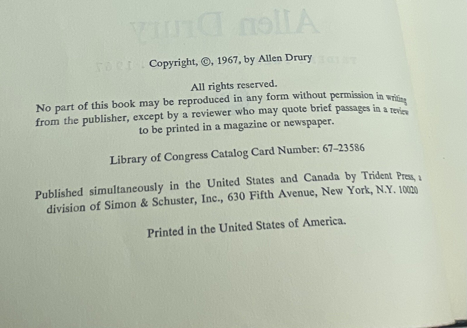 A Very Strange Society Allen Drury 1967 Leather Bound Rare Book South Africa Htf