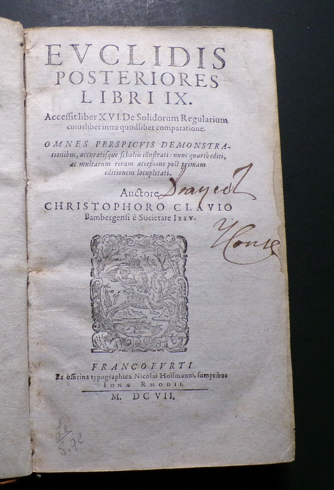 Very Rare 1607 Euclid Elements by Christophoro Clavio Exquisite math history