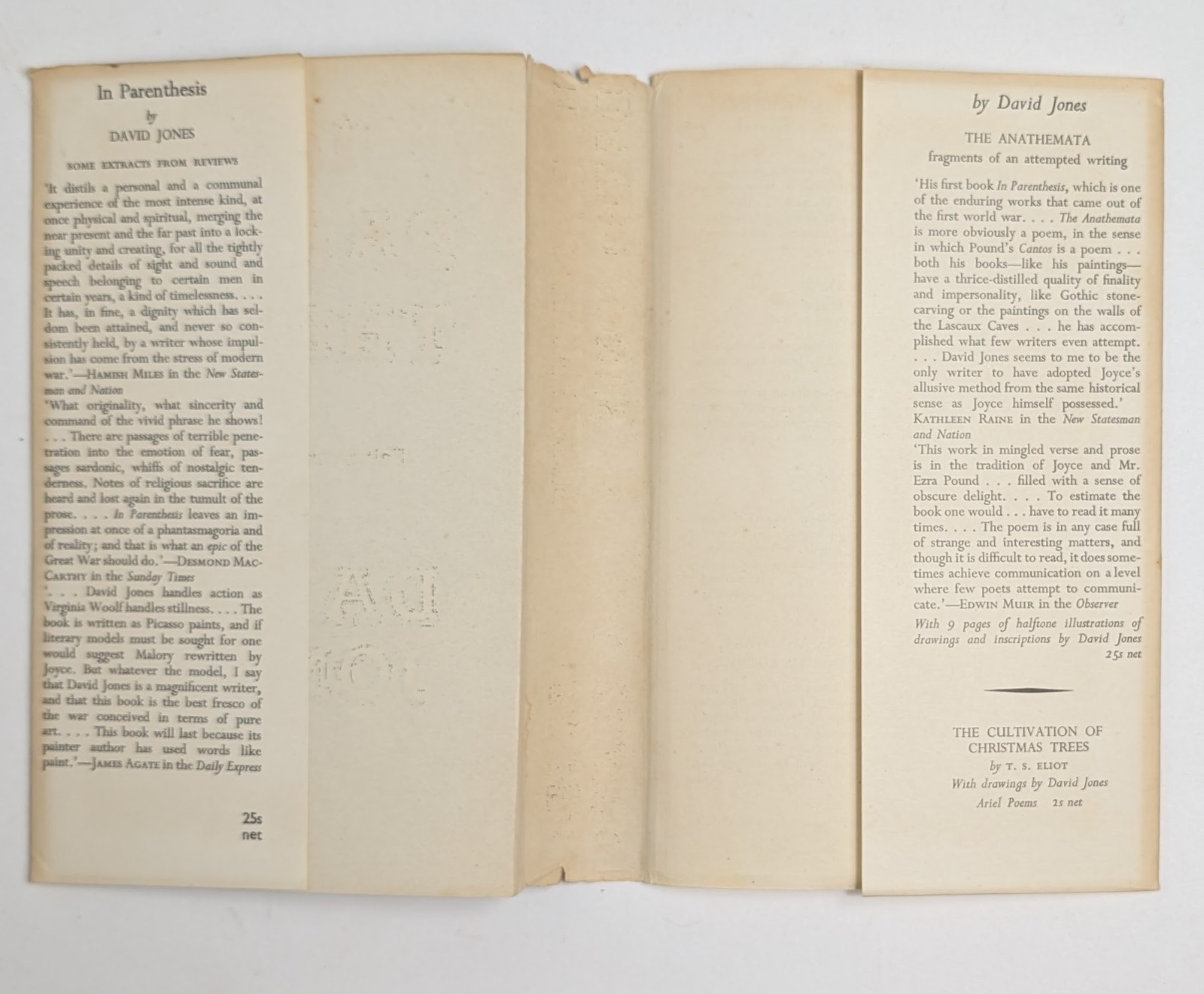 David Jones – In Parenthesis (1st Edition, 4th Impression, 1955, Dust Jacket)